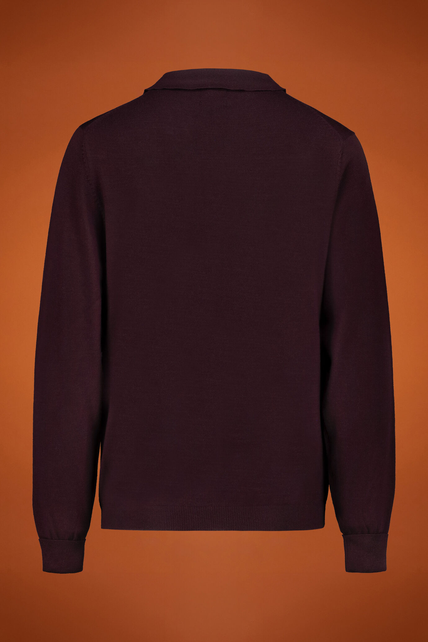 Men's regular fit crew neck jumper in 100% extra fine merino wool with a polo collar image number 1