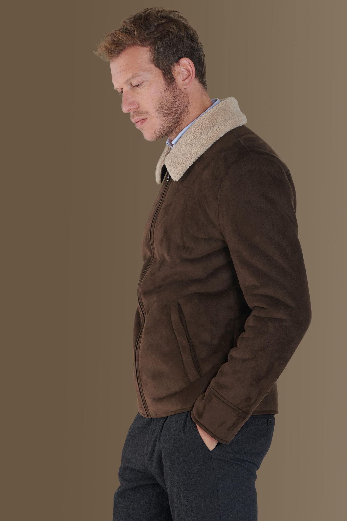 Sheepskin ecosuede jacket image number 2