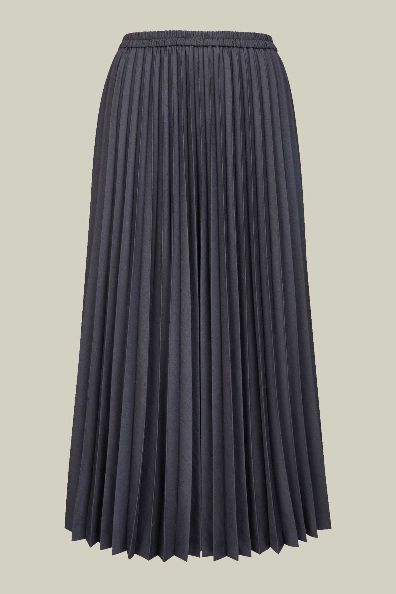 Gonna donna pliss&egrave; in tessuto tinta unita con ricamo interno regular fit image number 4