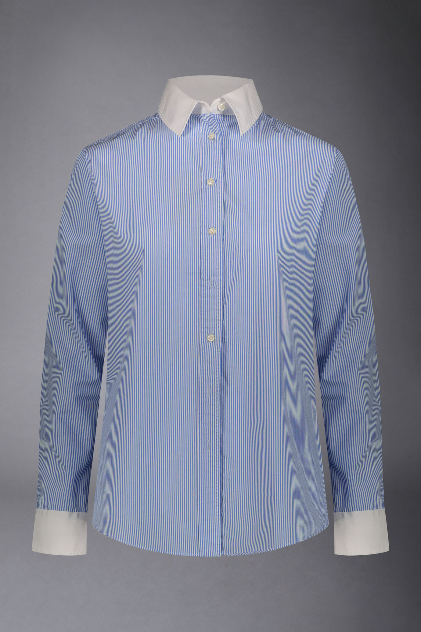 Camicia classica donna in cotone a righe regular fit image number 0
