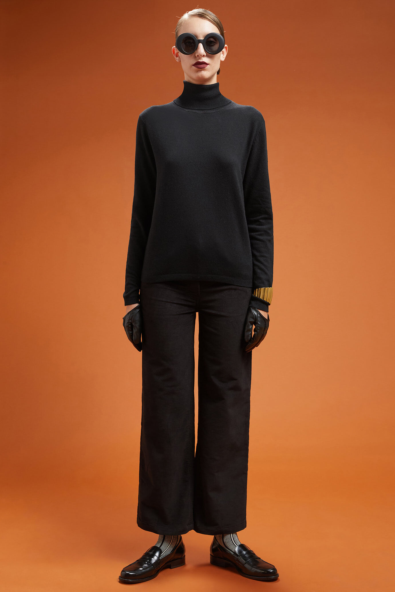 Hochgeschlossener Damen-Pullover aus einer Kaschmir-Wollmischung in normaler Passform image number 1