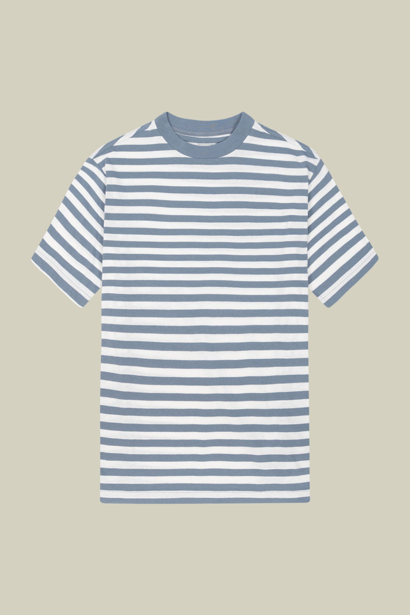 Men's T-shirt in 100% cotton jersey with wide stripes, regular fit