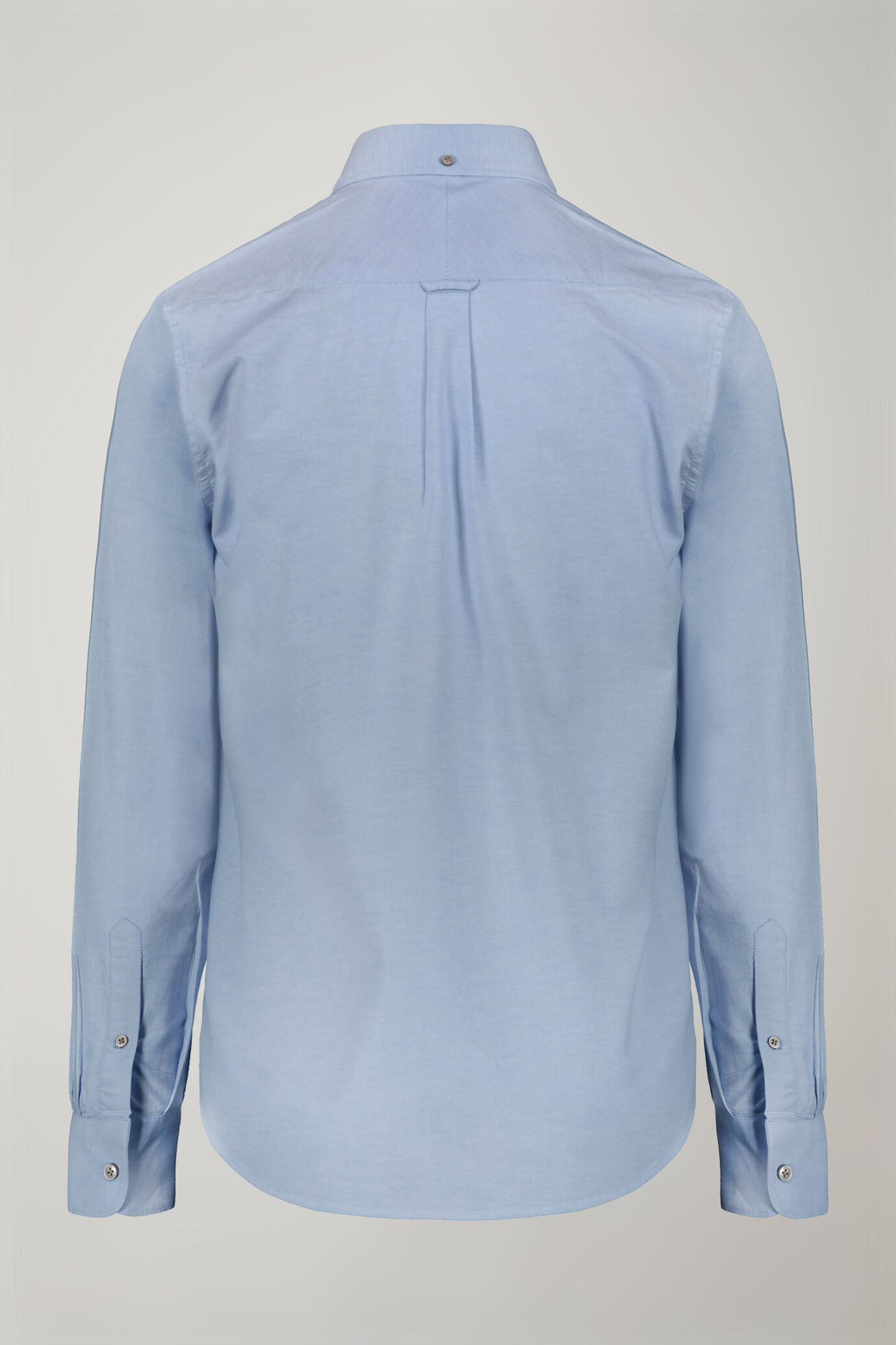 Camicia classica uomo collo button down tessuto Oxford rigato ultra leggero tinta unita comfort fit image number 5