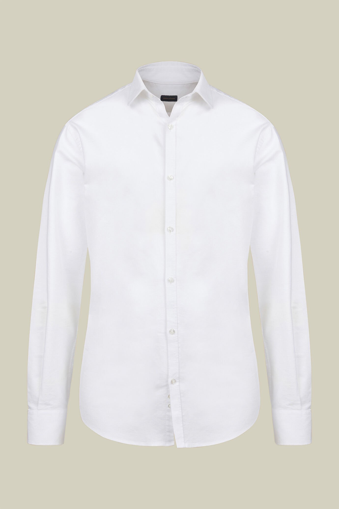 Chemise décontractée pour homme à col arrondi, 100% coton, tissu oxford uni, coupe confort image number 4
