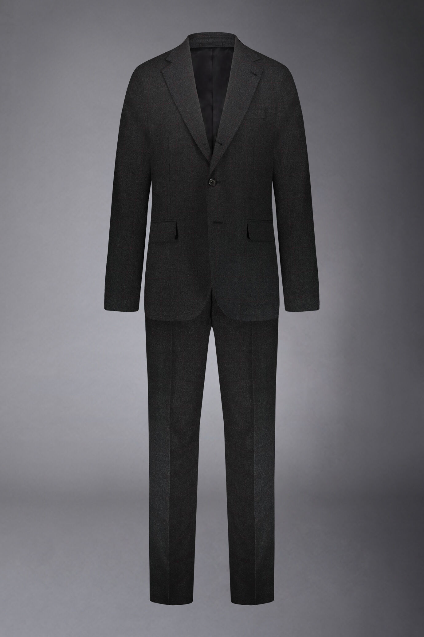 Men's single-breasted suit checked regular fit hand-woven wool fabric image number 8