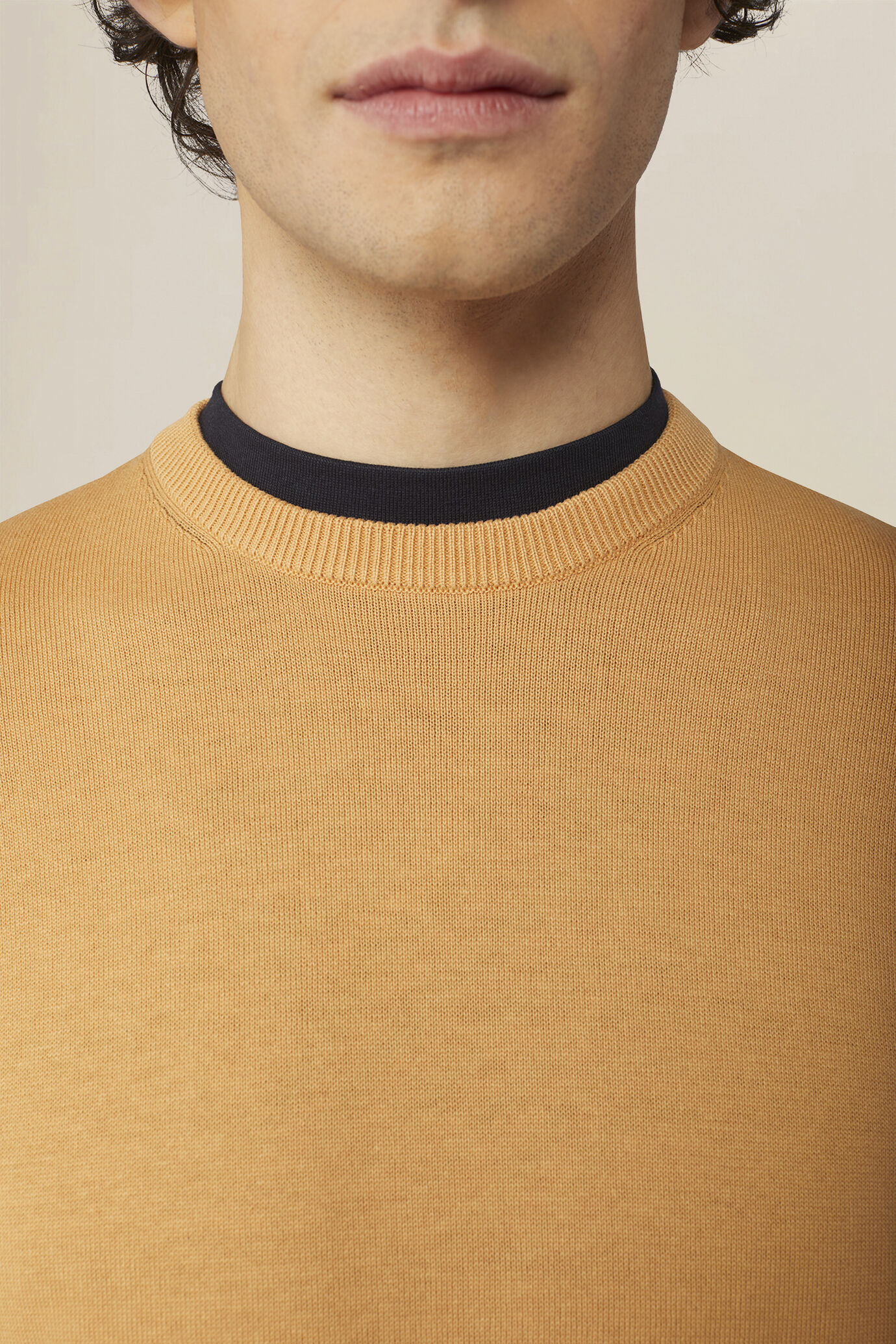Men's crew neck jumper in 100% cotton image number 2