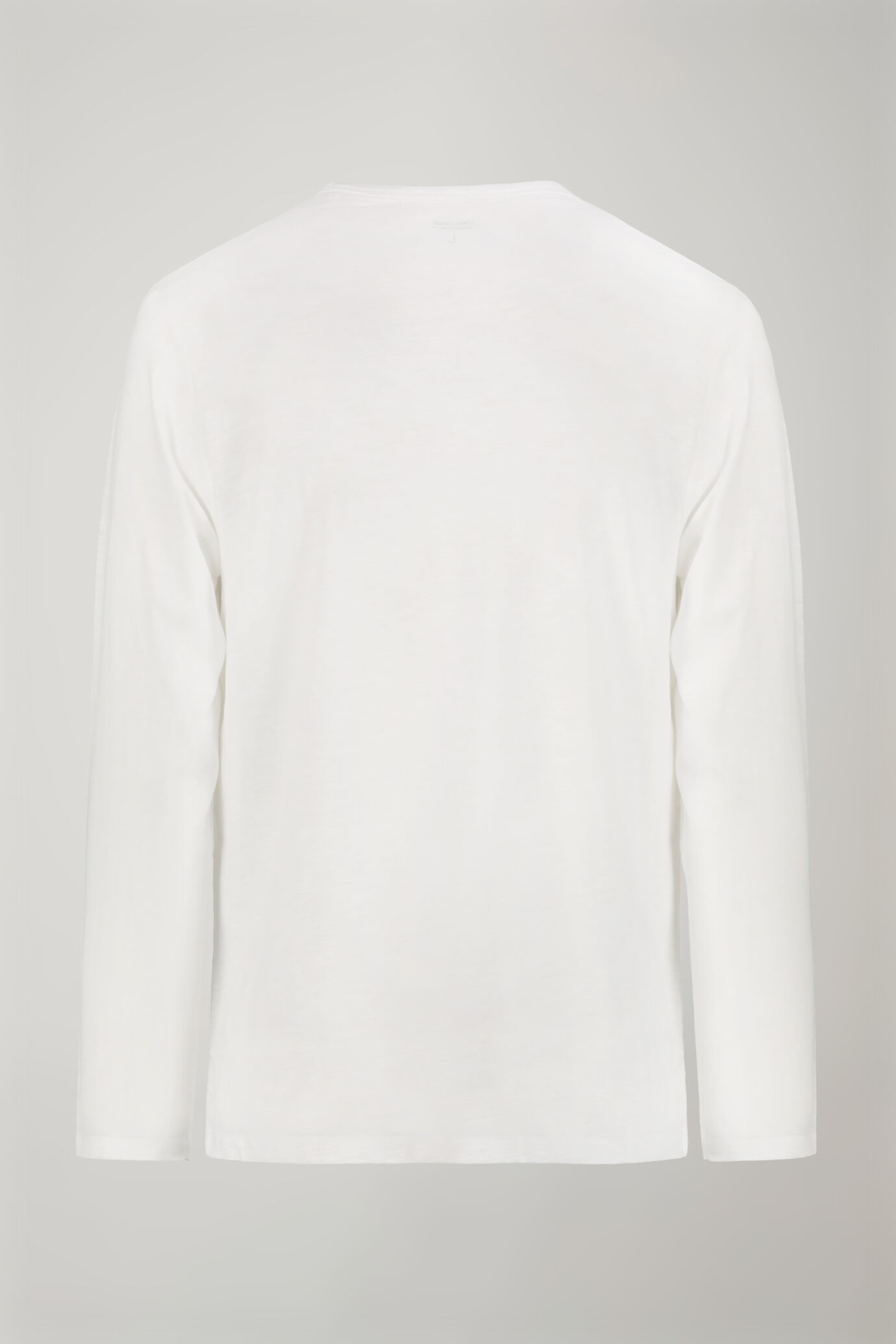 T-shirt uomo scollo a v 100% cotone effetto fiammato con manica lunga regular fit image number 5