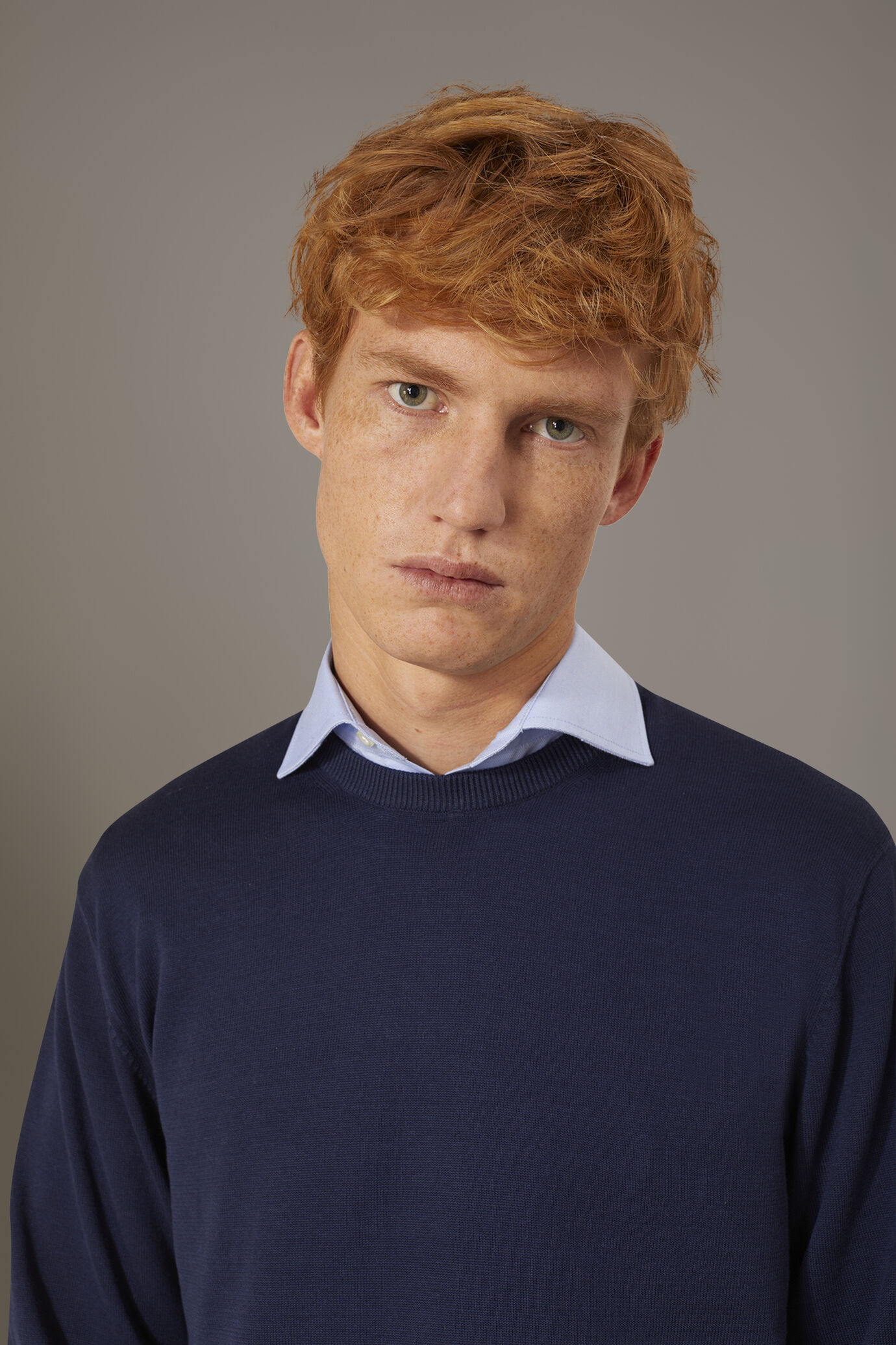 Round neck sweater 100% cotton image number 2