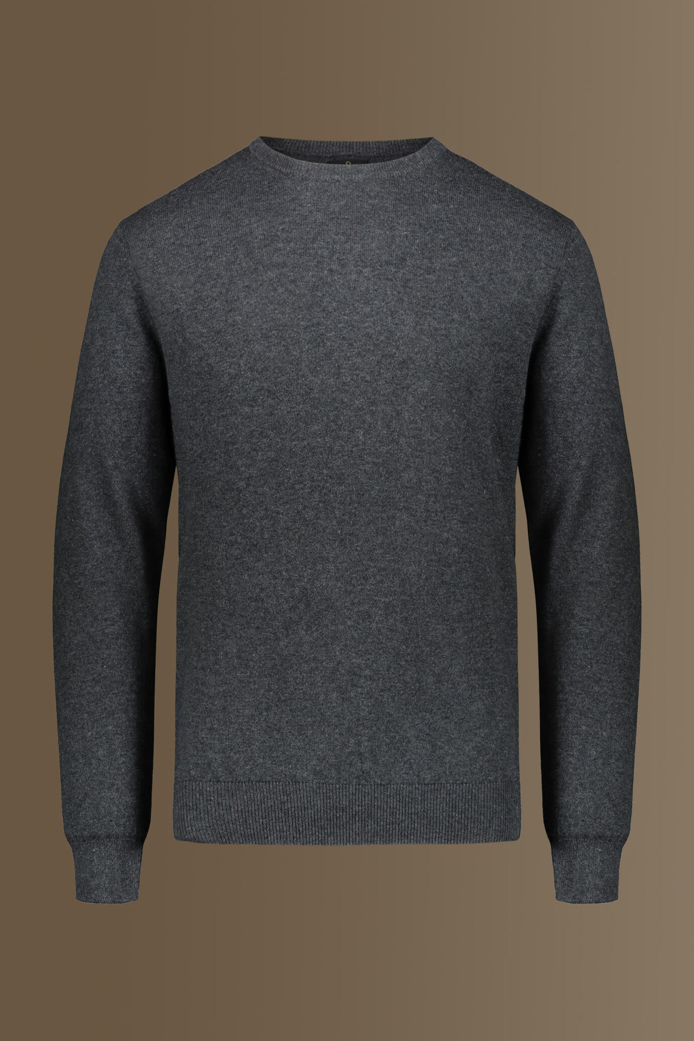 Round neck sweater in cotton- wool blend image number 3
