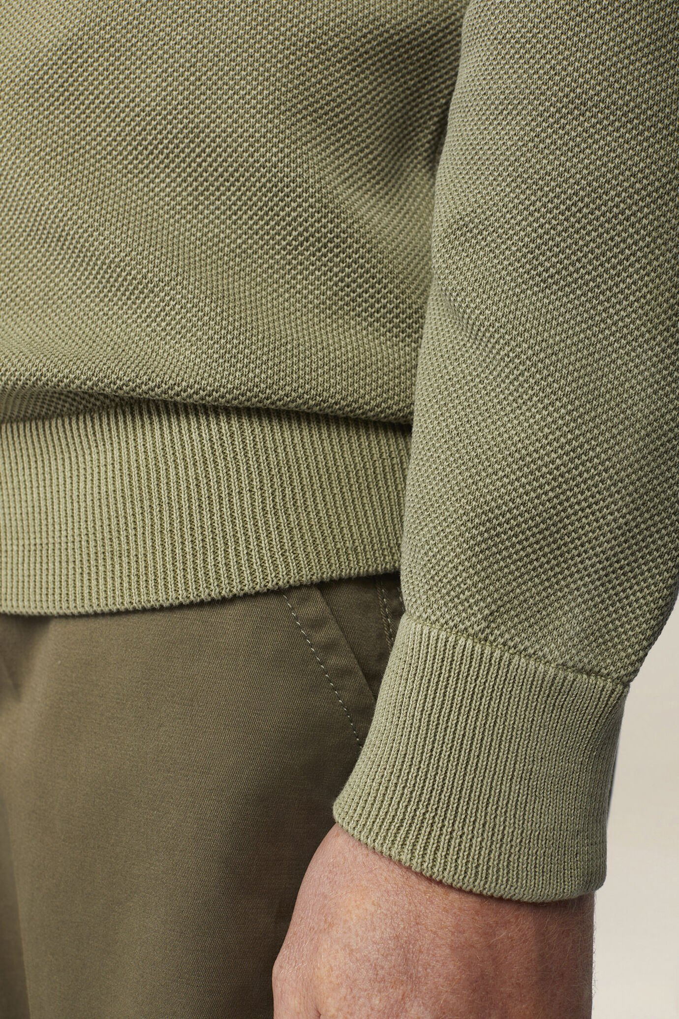 Herrenpullover mit Rundhalsausschnitt aus 100 % Baumwolle mit Reliefmuster image number 3