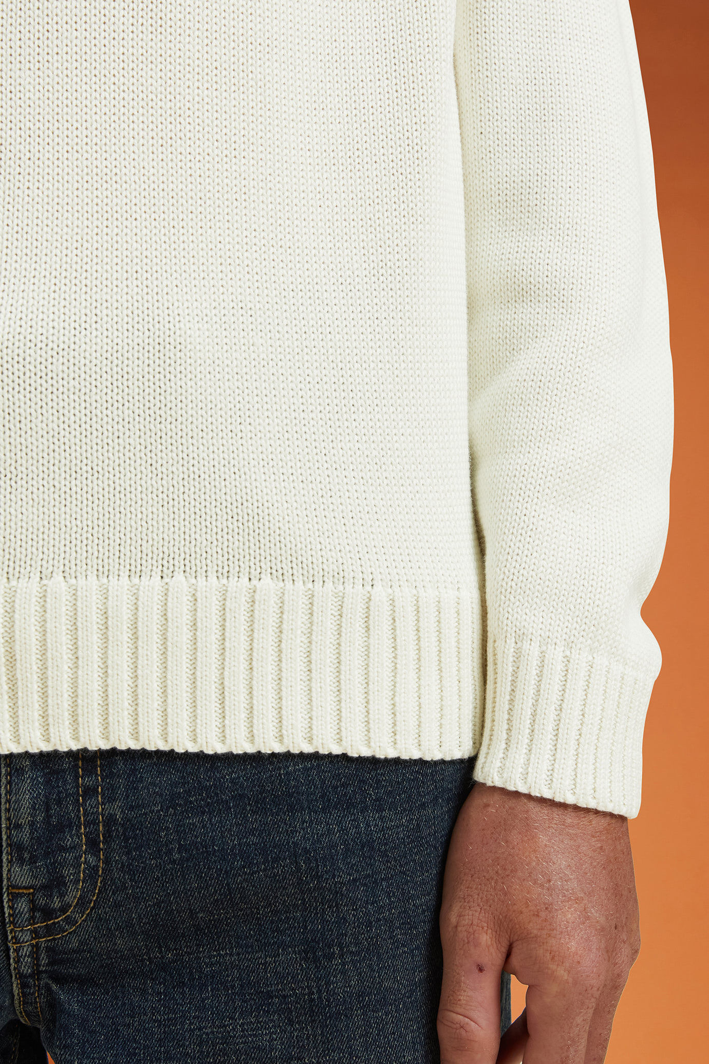 Men's ribbed knit polo neck jumper in a regular fit image number 3