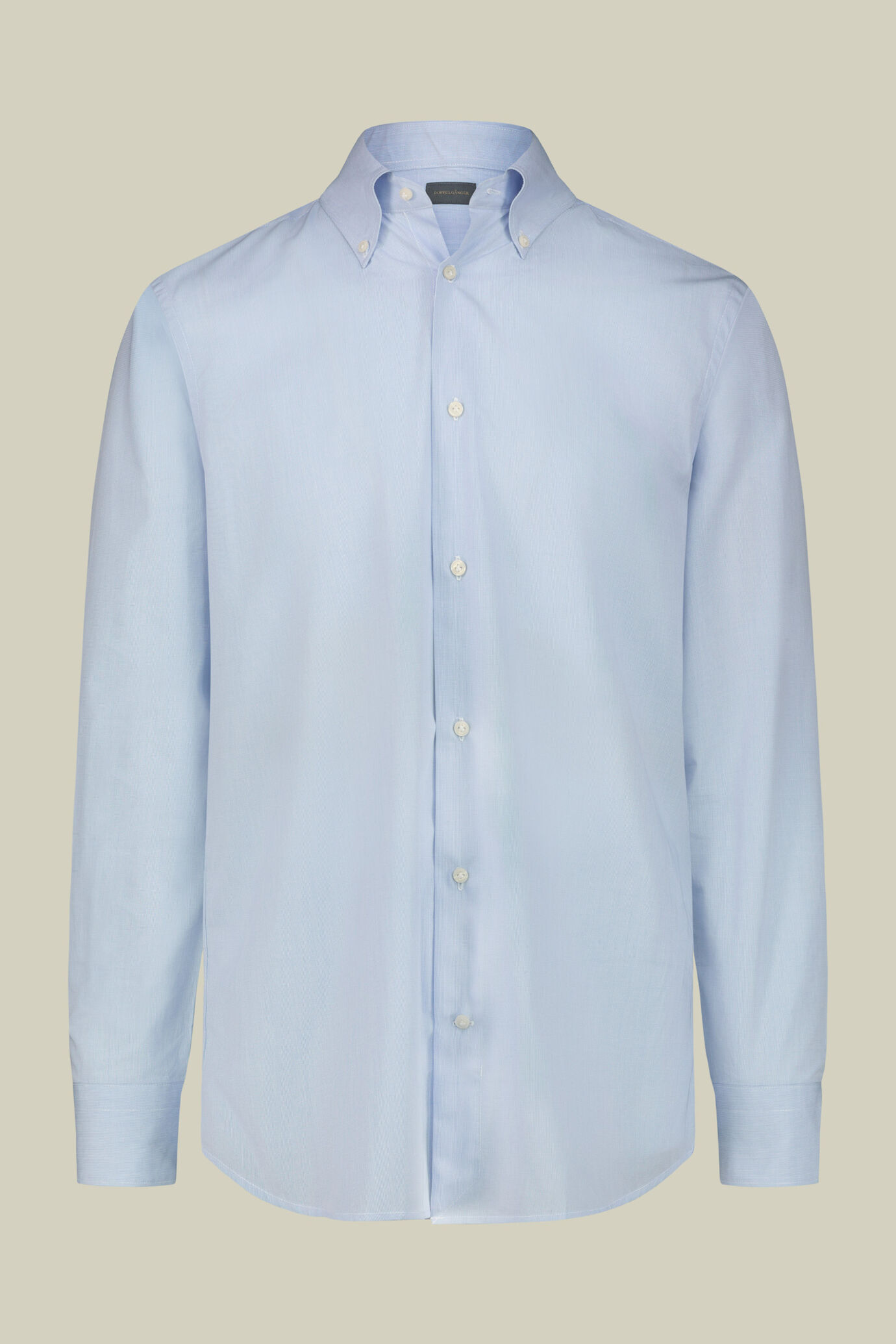 Herrenhemd aus 100 % Baumwolle mit Mikrokaromuster und Button-Down-Kragen