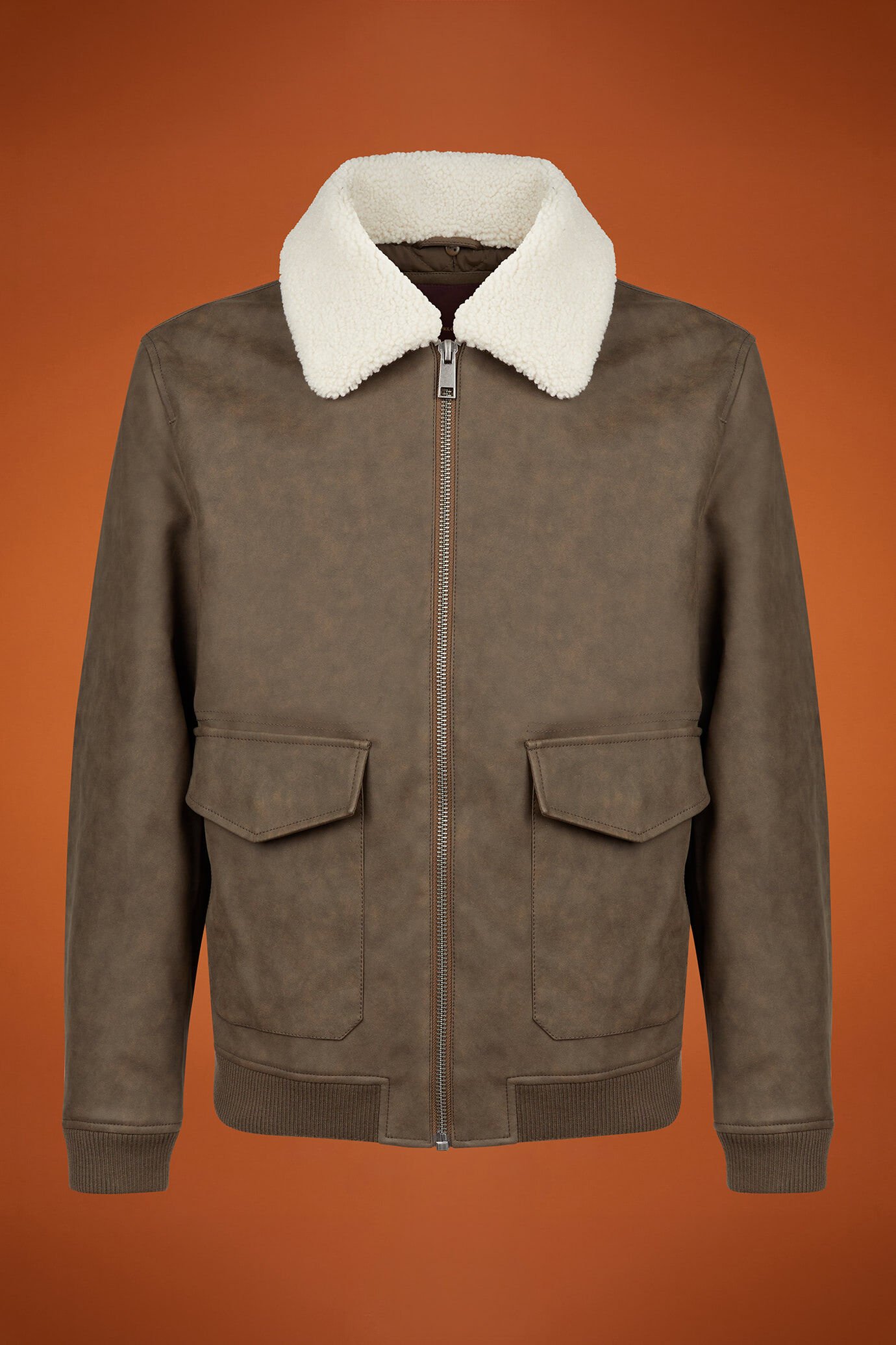 Giubbino in ecopelle imbottita regular fit