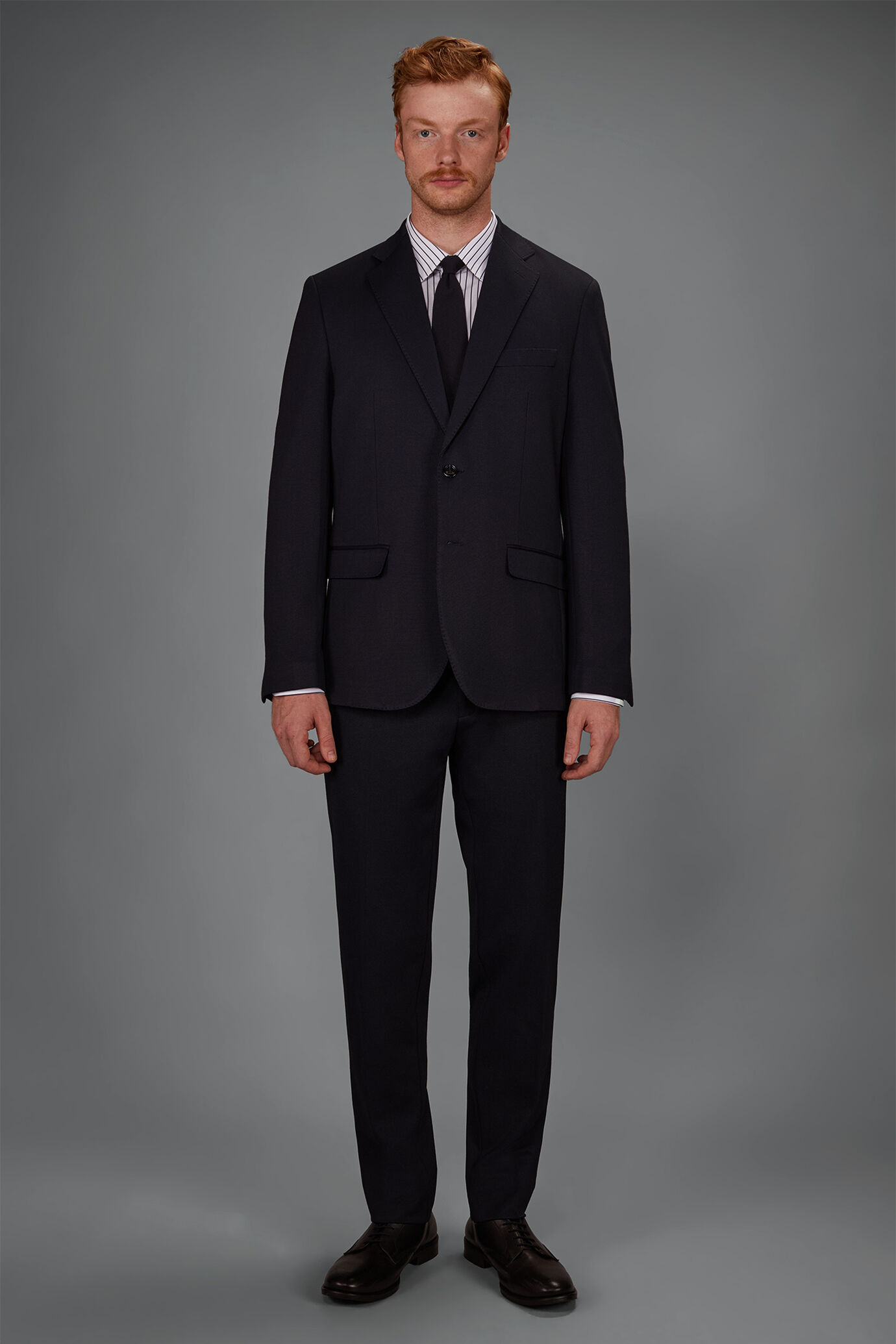 Costume homme crois&eacute; simple en jersey &agrave; motif yeux de perdrix coupe classique image number 1