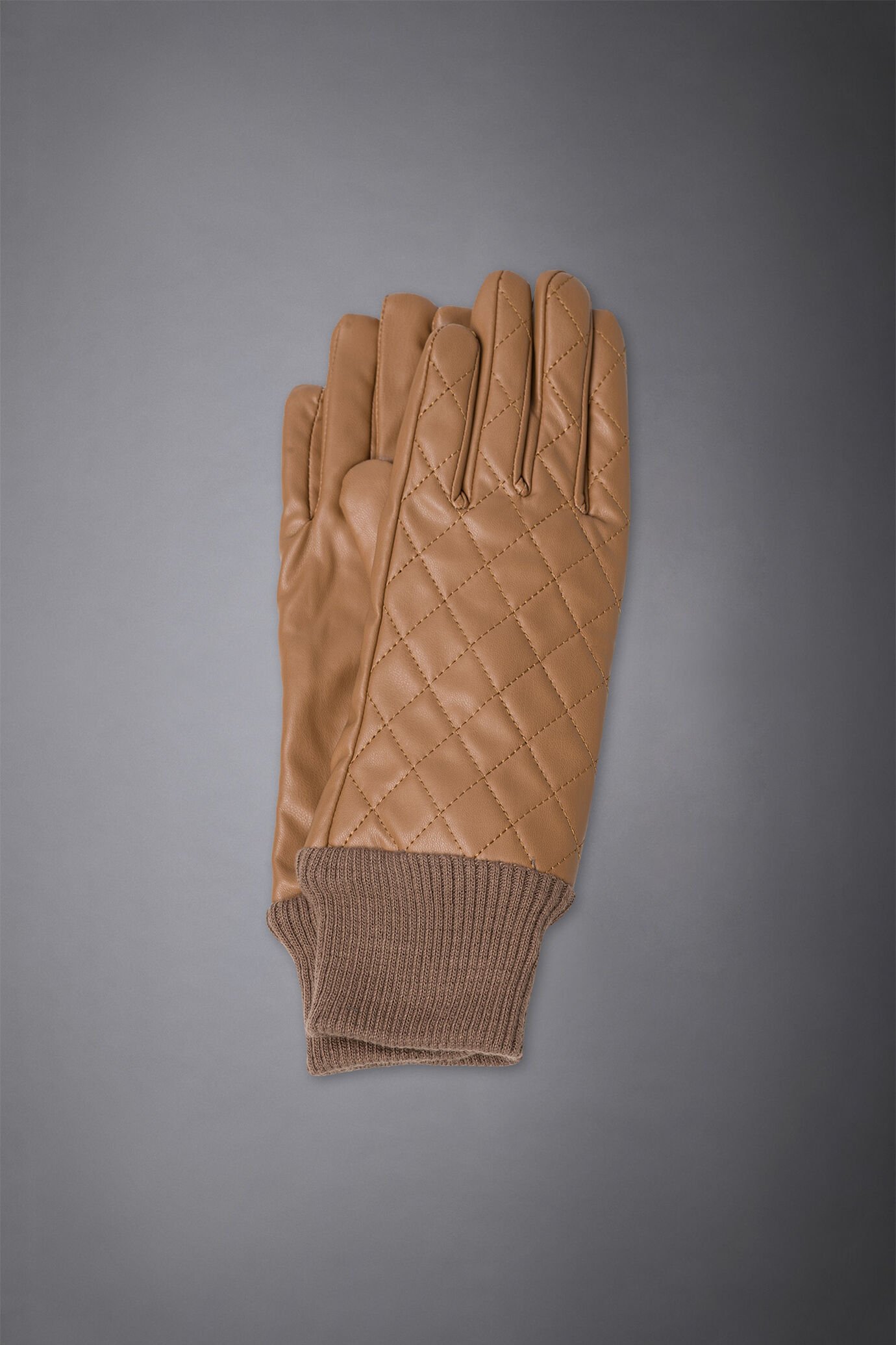 Women's padded gloves with knitted cuffs image number 0