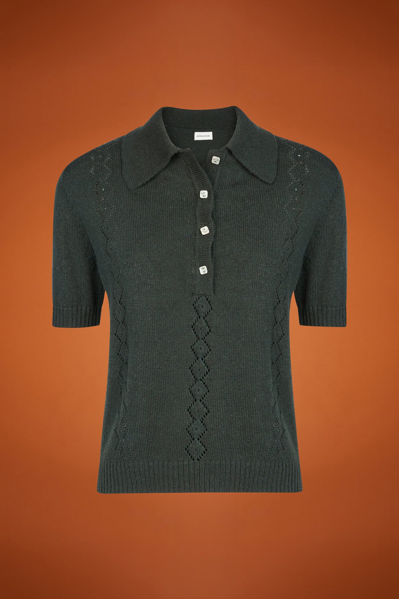 Polo tricoté pour femme, coupe classique, manches mi-longues image number 4