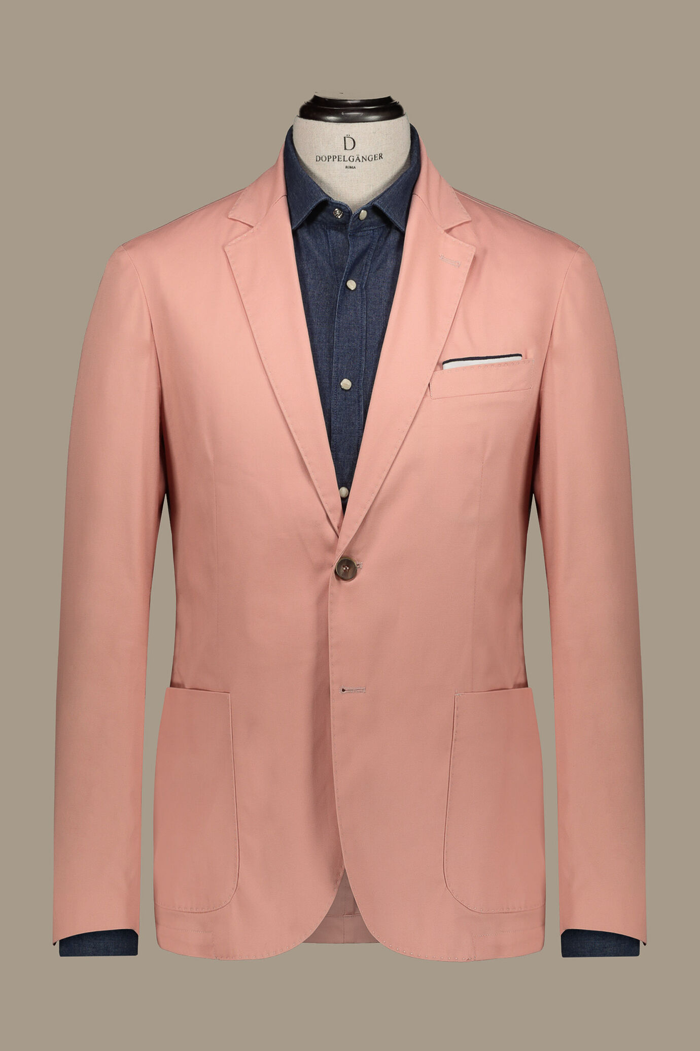 Single breasted jacket fabric cotton made in italy image number 0