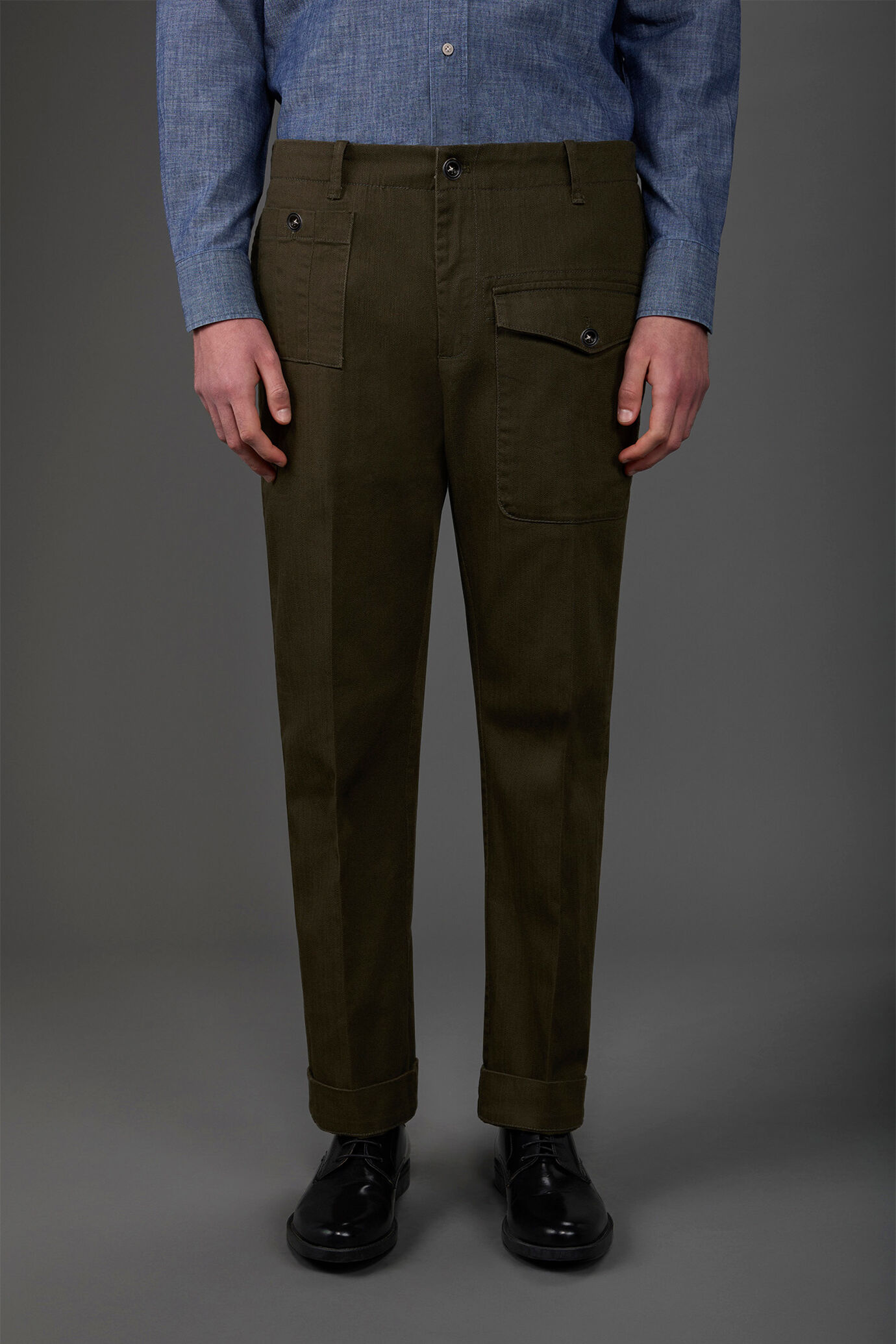 Pantalone uomo work in tela diagonale regular fit image number 1