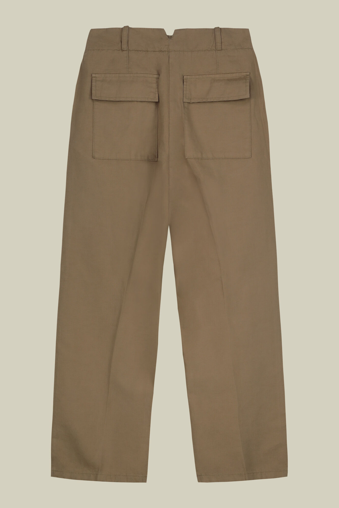 Women's carrot trousers in mixed linen and cotton image number 1