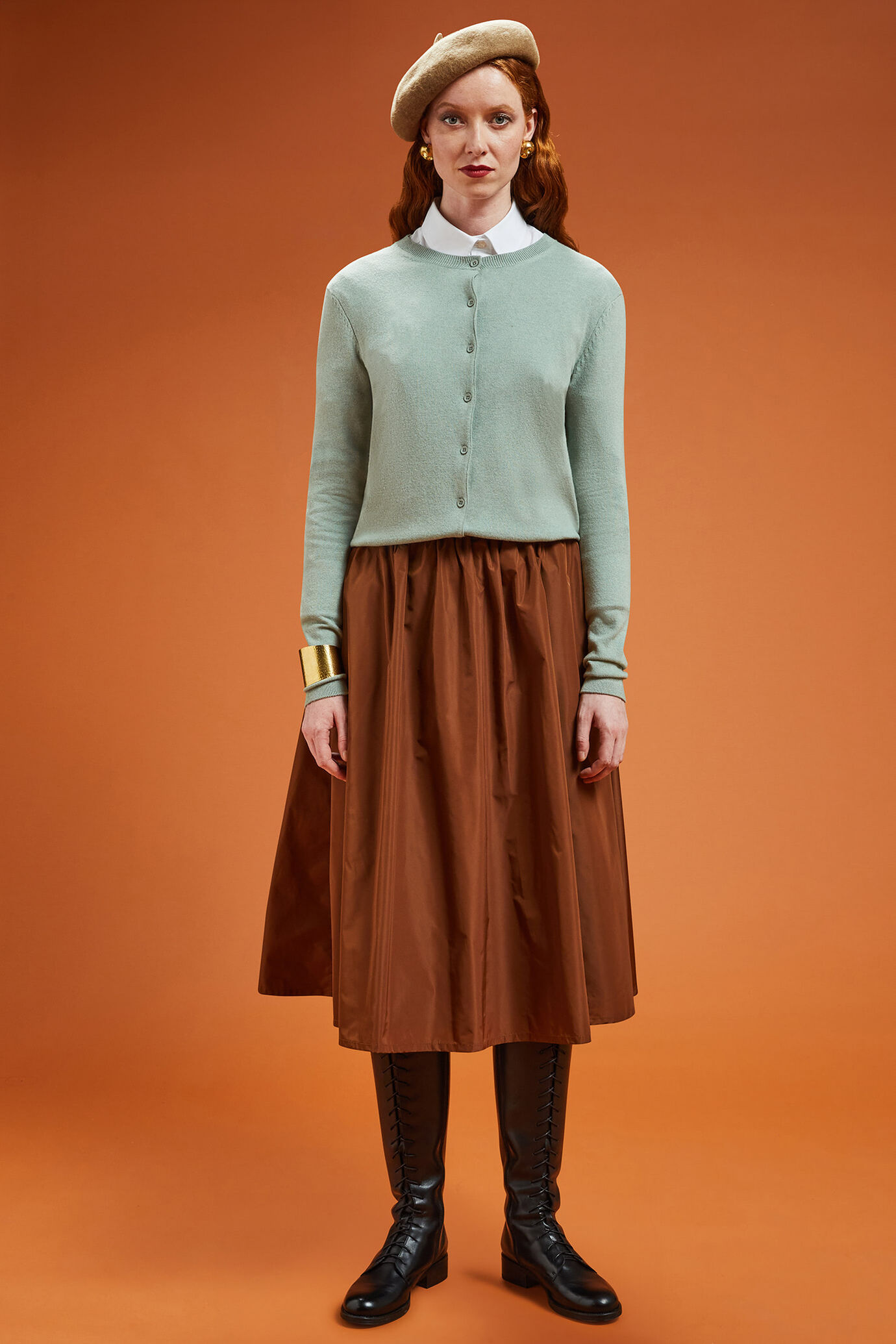 Damen-Strickjacke mit Rundhalsausschnitt aus Wolle und Kaschmir in normaler Passform image number 1