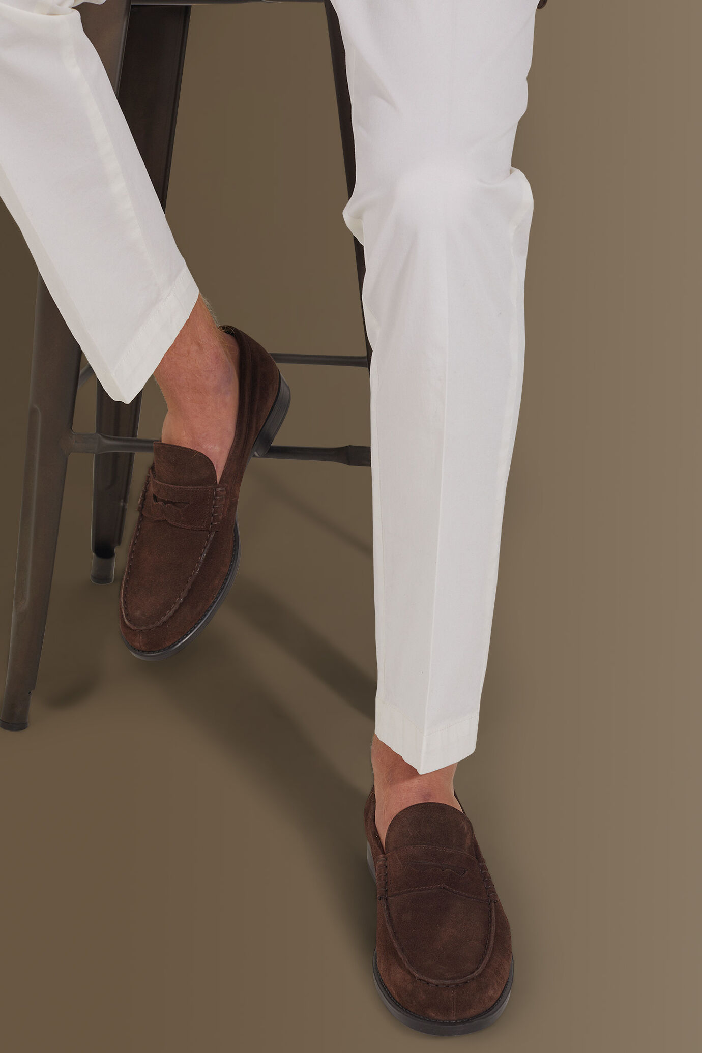 100% suede leather loafer shoes image number 0