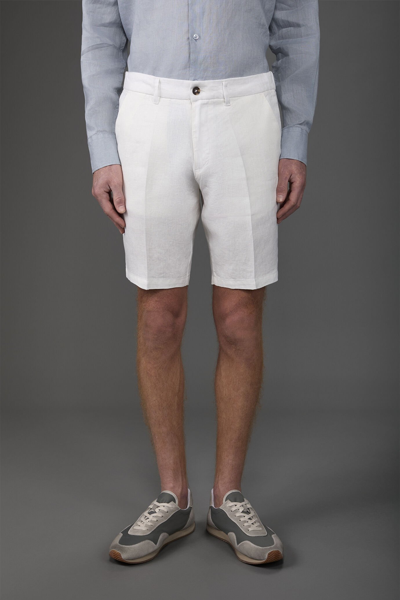 Herren-Bermudashorts mit Gummizug im Bund aus 100 % Leinen image number 2