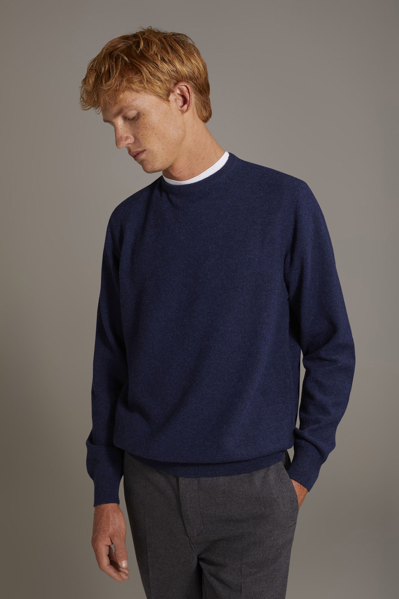 Maglia girocollo in misto lana lambswool image number 1