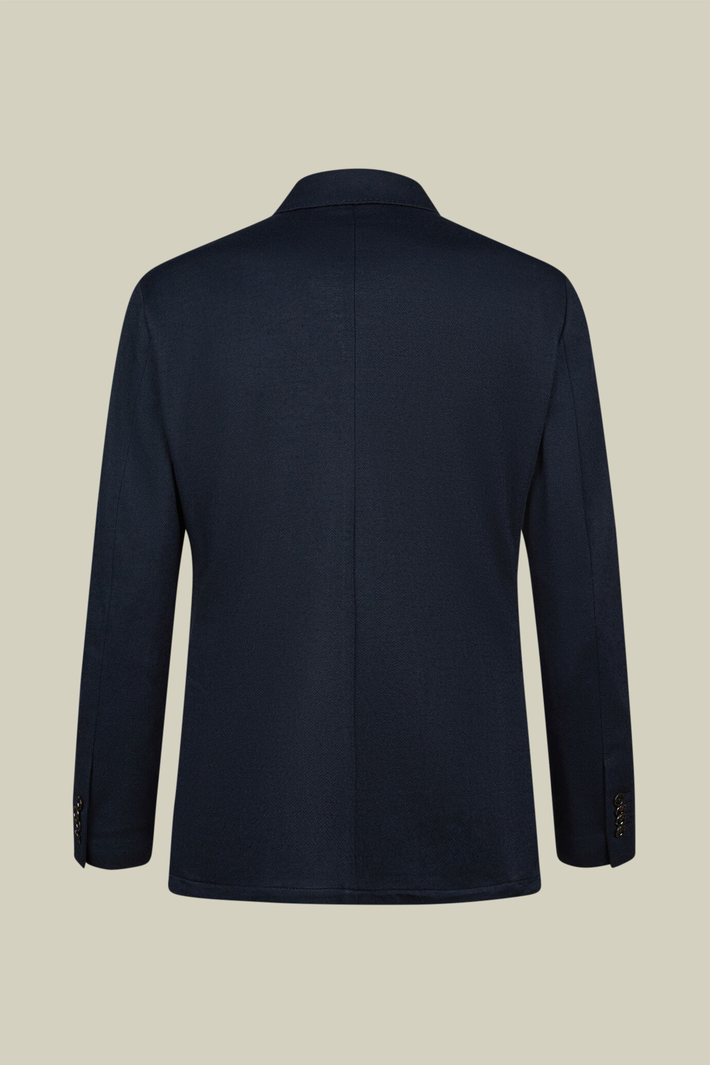 Veste homme classique à simple boutonnage en jersey Wool Blend avec motif chevrons, coupe classique