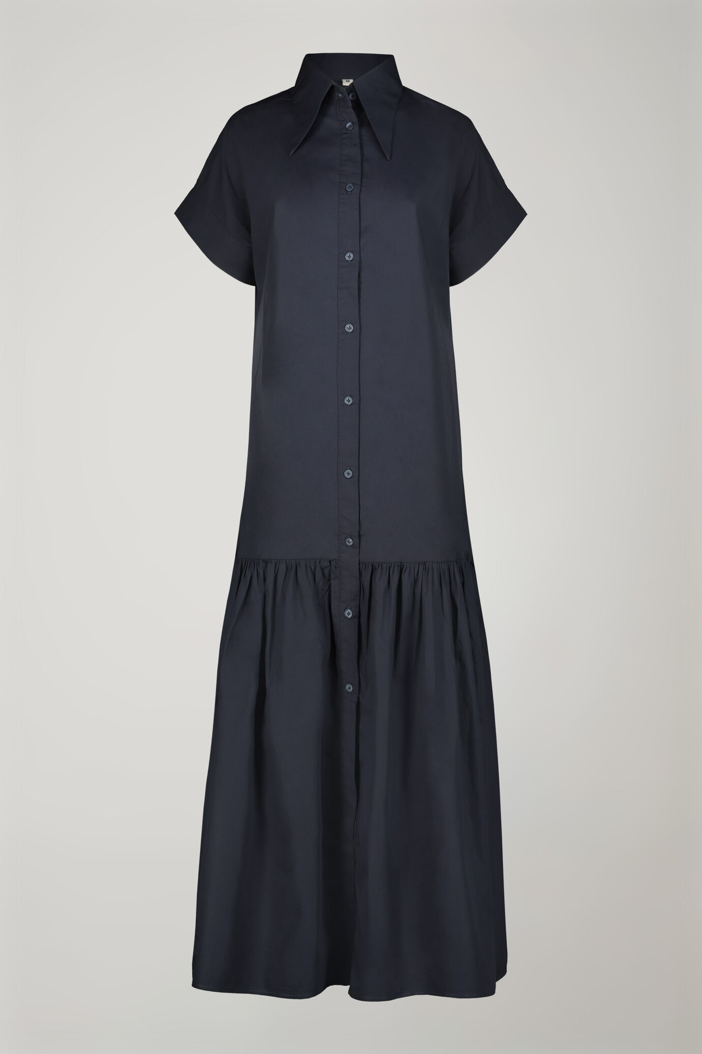Robe longue pour femme en 100 % coton uni, coupe régulière image number 0