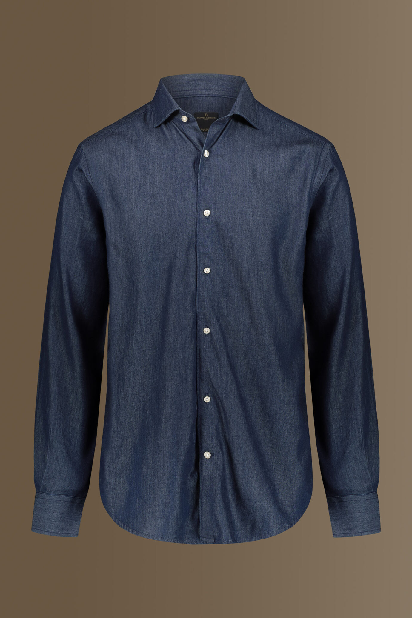 Camicia casual uomo collo francese tessuto jeans image number 4