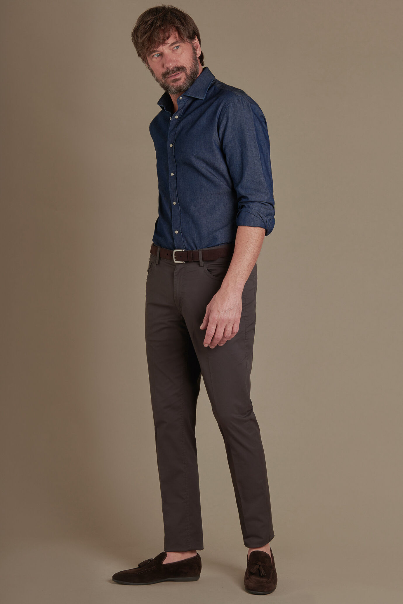 Pantalone uomo 5 tasche tinta unita image number 0