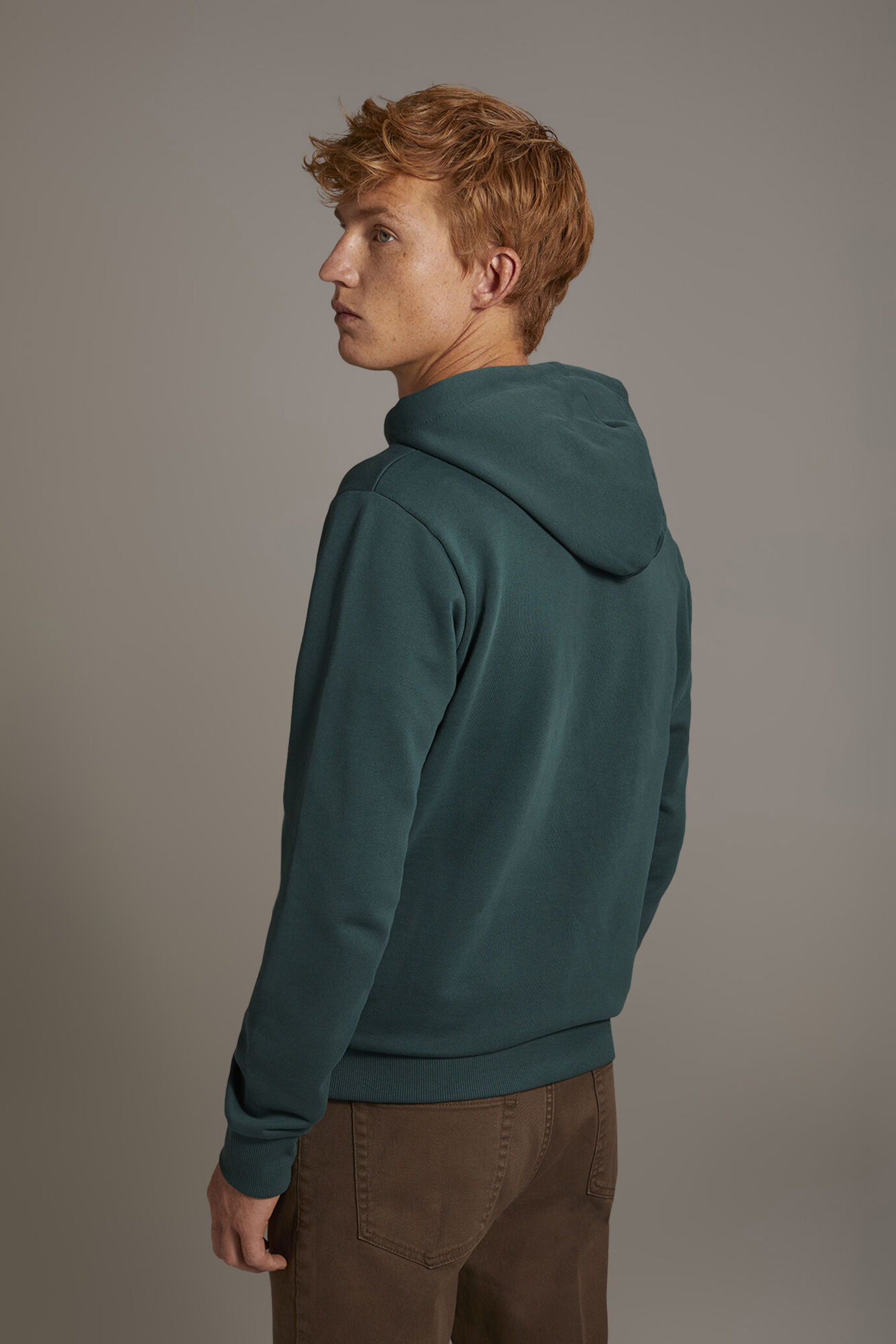 Felpa con cappuccio 100% cotone made in Italy image number 3