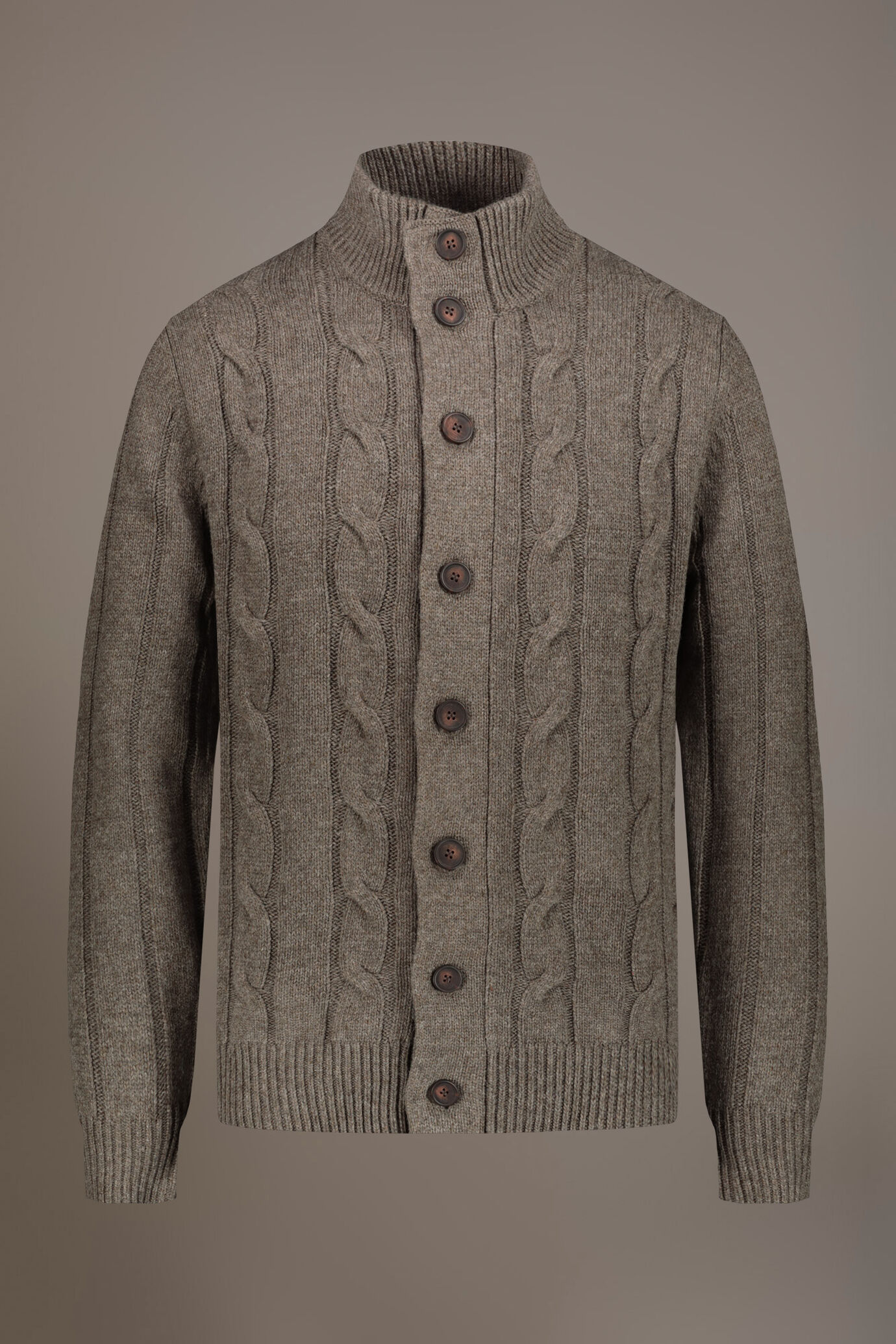 Wool mixed cardigan with braids image number 4