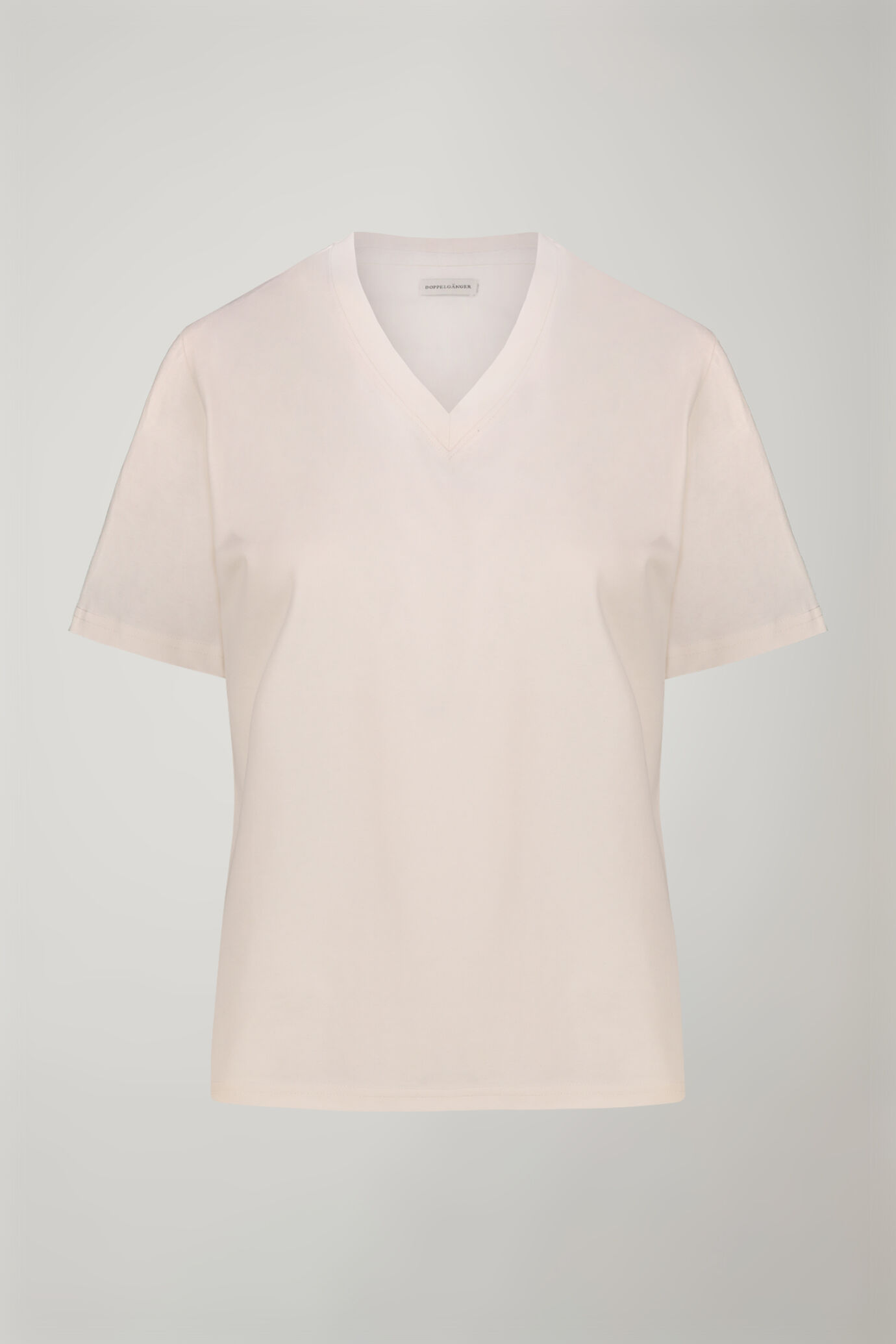 T-Shirt donna scollo a v 100% cotone regular fit image number 4