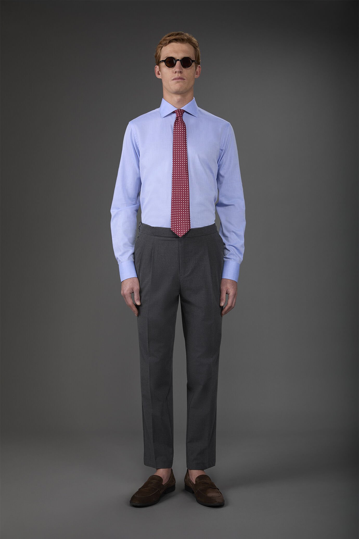 Chemise classique homme col français uni en twill image number 2