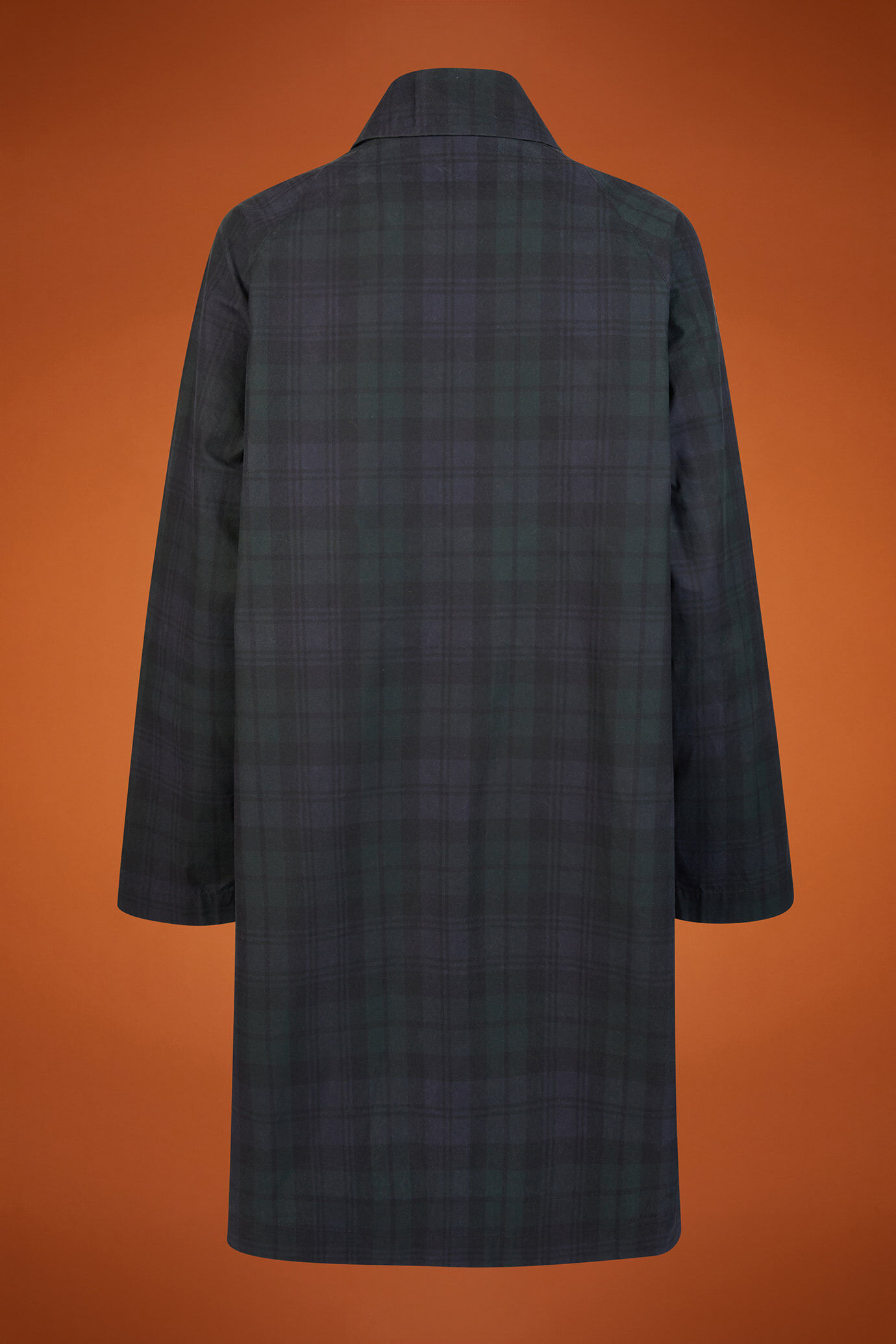 Spolverino donna in cotone spalmato a quadri regular fit image number 6