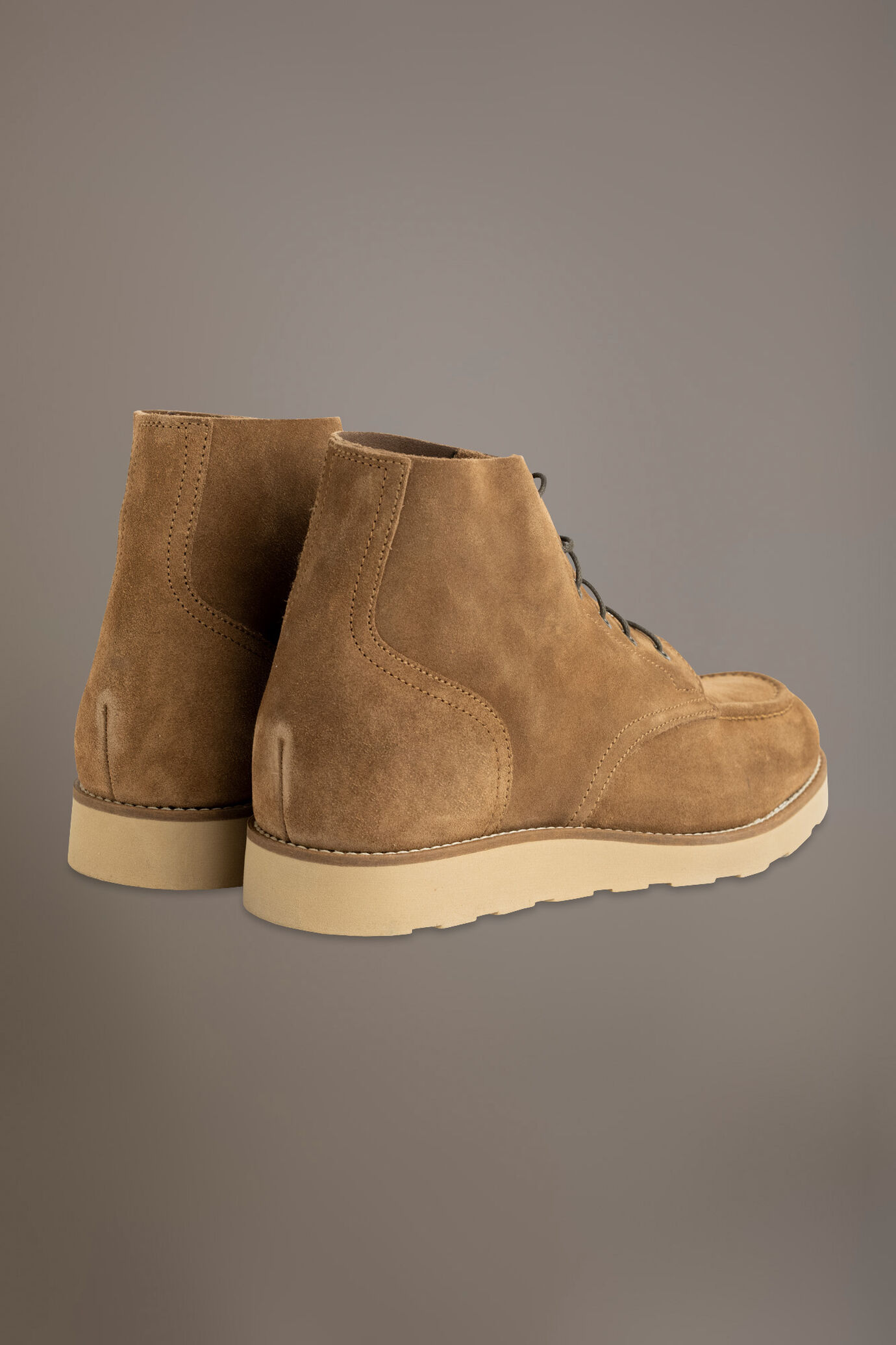 Stivali in suede uomo color cammello 100% pelle image number 2