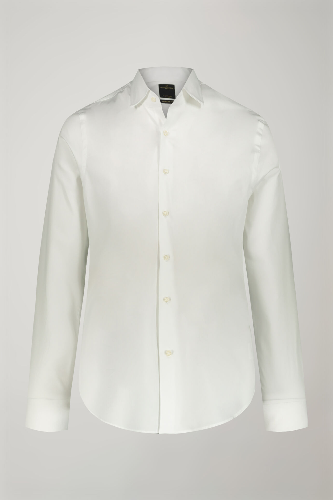 Men's French collar classic shirt stretch slub fabric image number 5