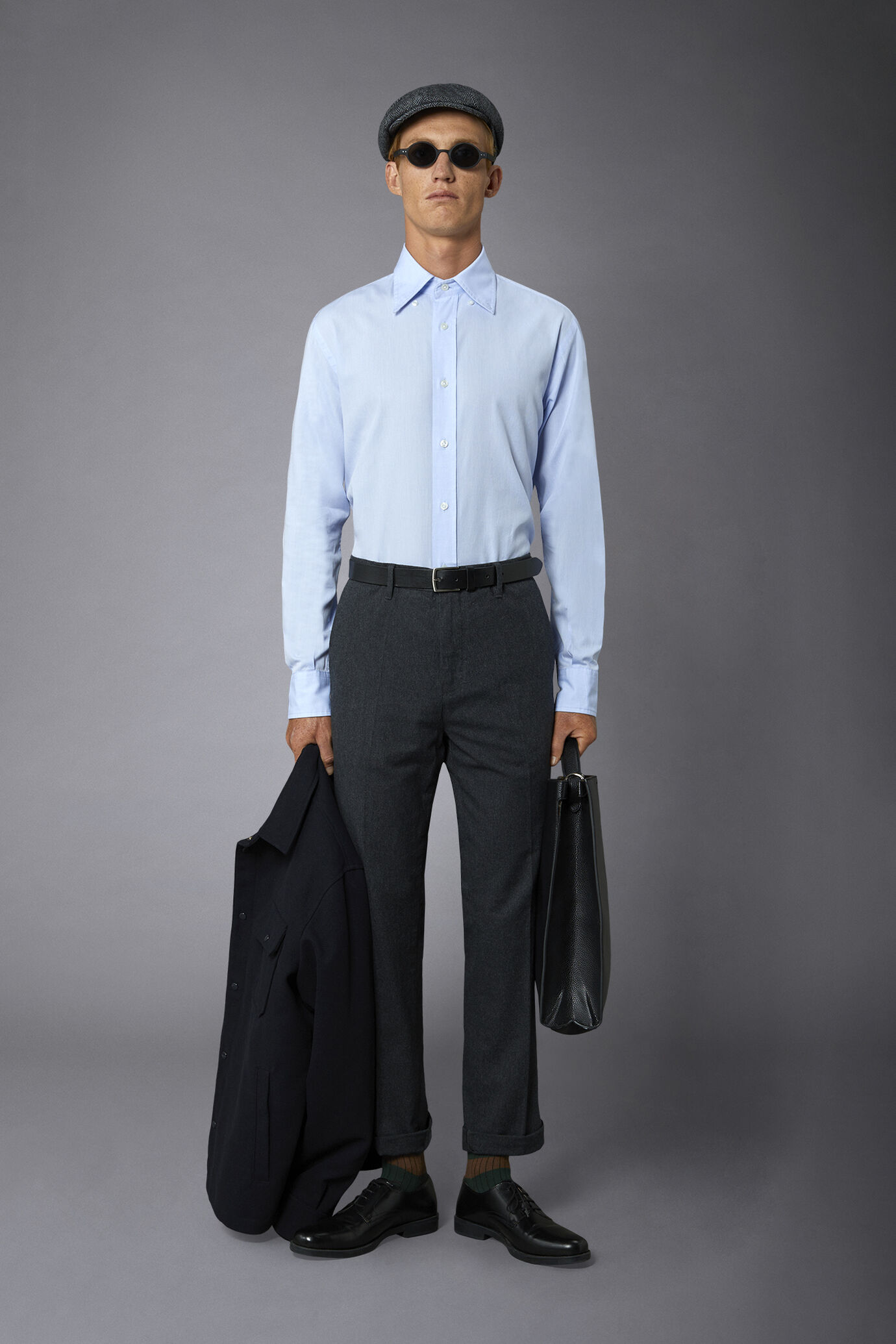 Klassisch gewaschenes Button-Down-Hemd mit bequemer Passform und Dobby-Stof image number 0