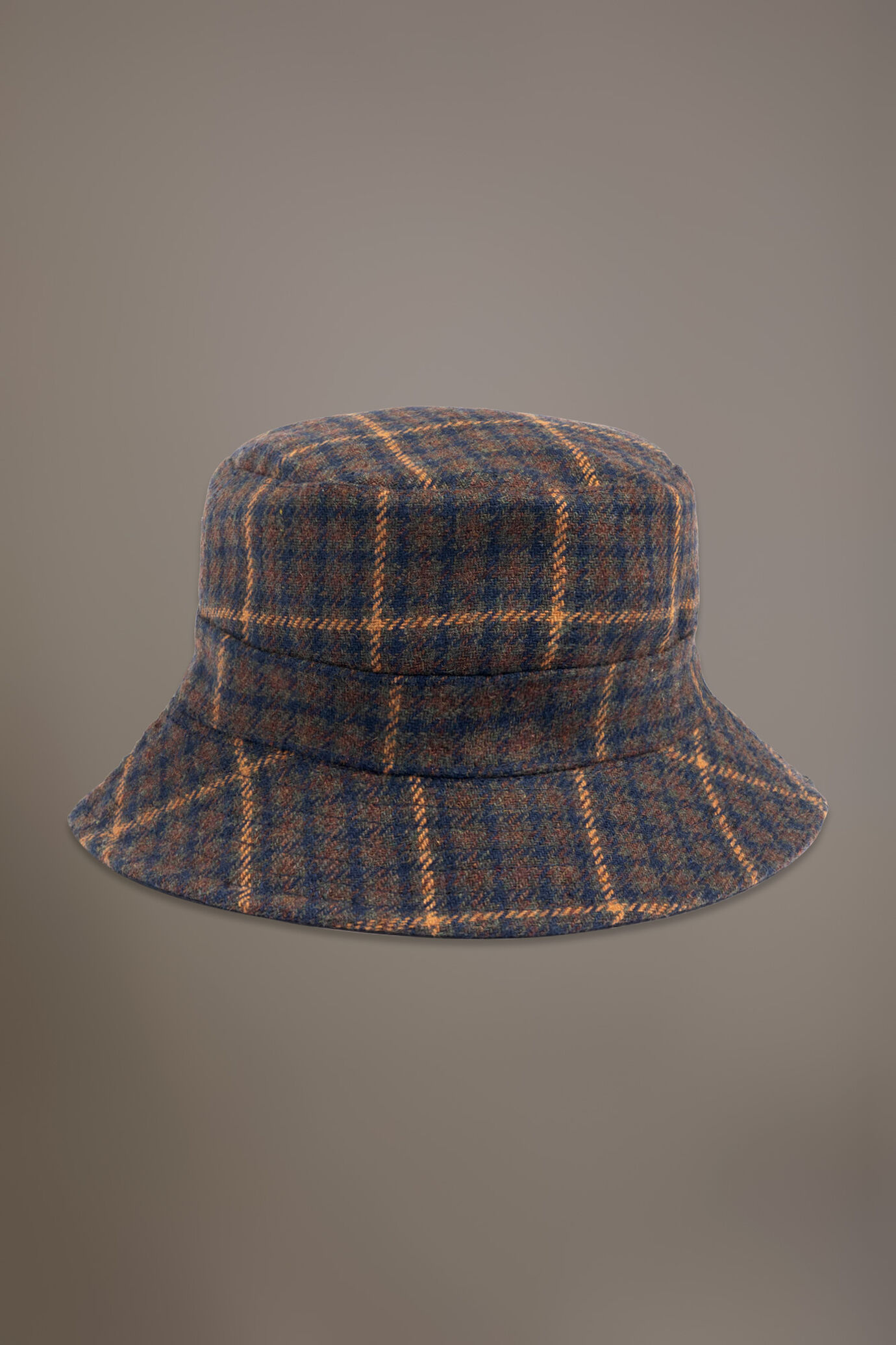 Cappello da pescatore reversibile misto lana tessuto a quadri image number 0