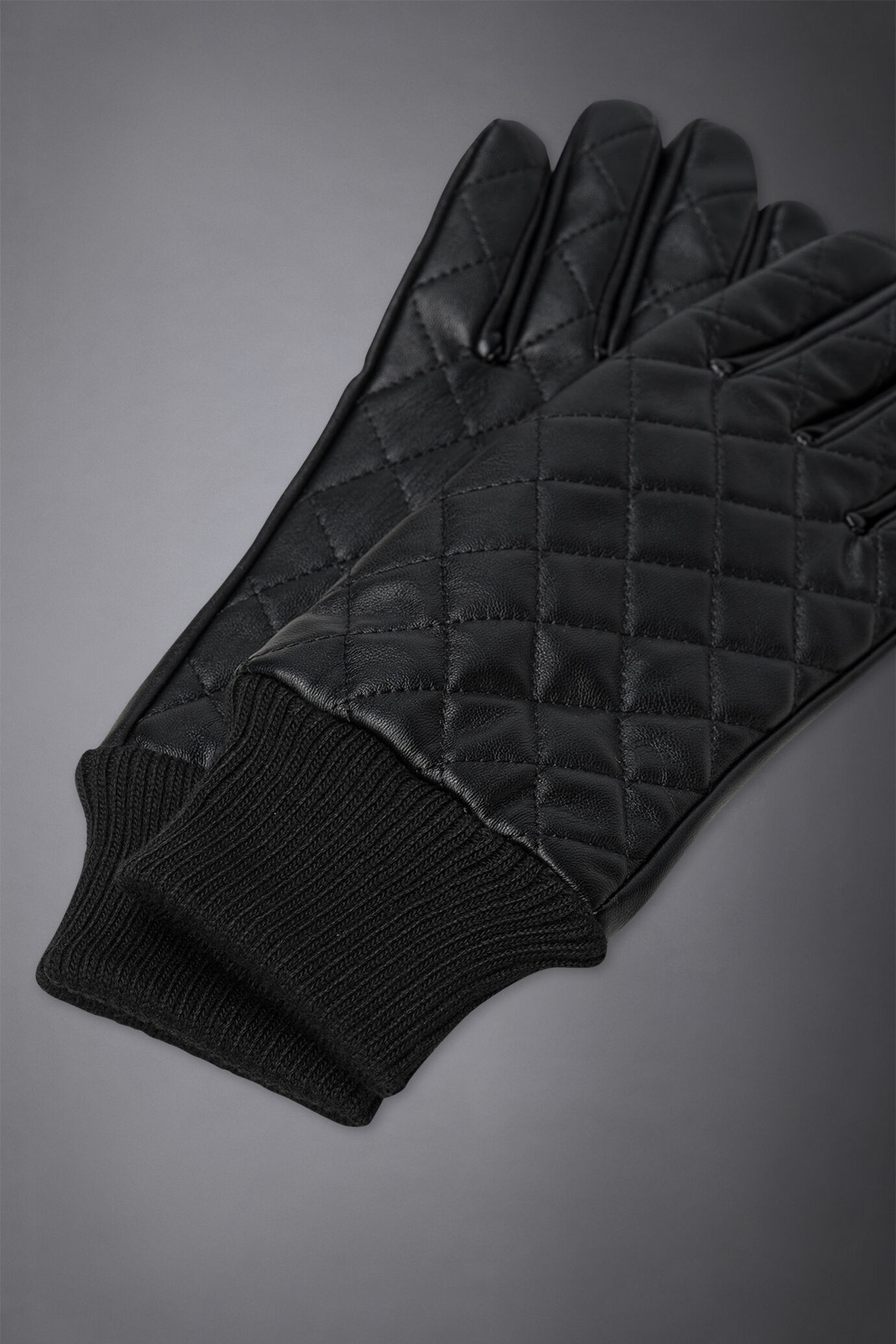 Women's padded gloves with knitted cuffs image number 1