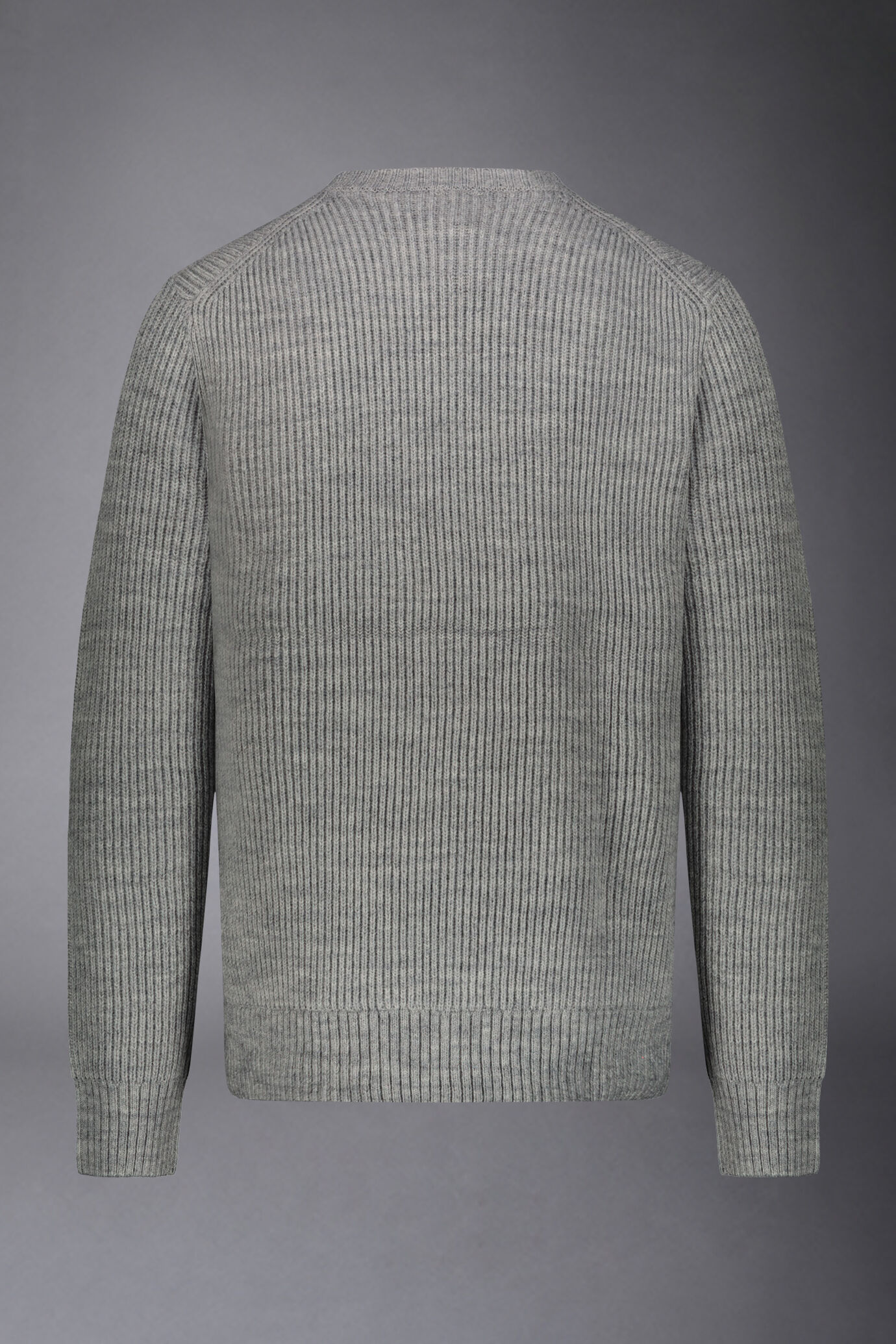 Pull à col rond en laine avec tricot côtelé, coupe régulière image number 5