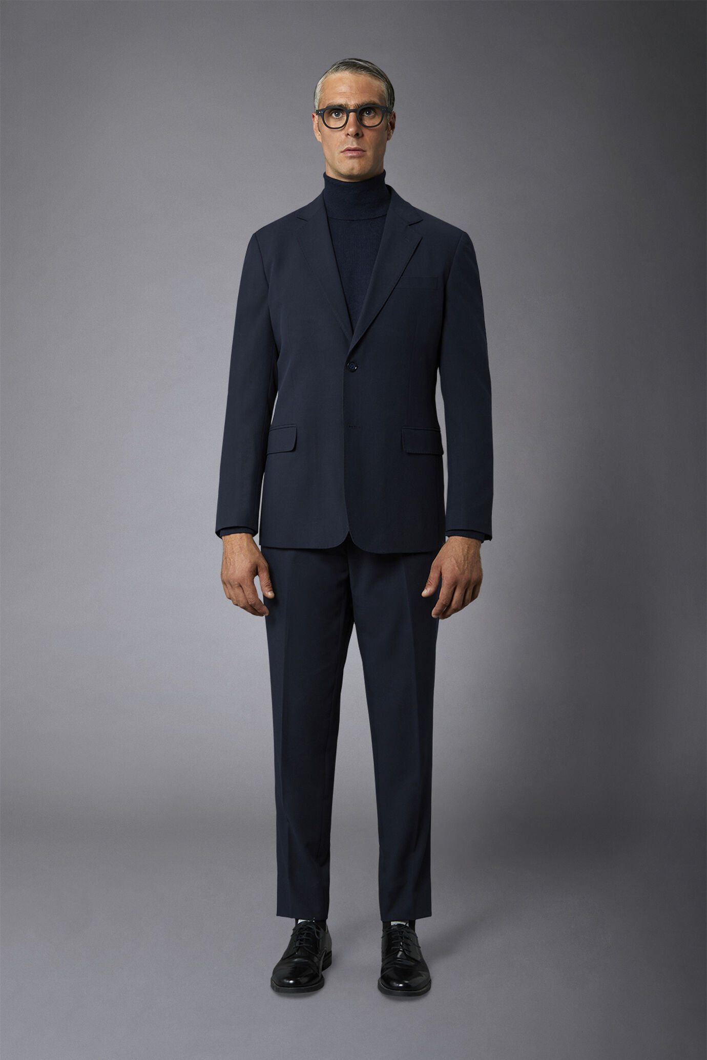 Abito monopetto uomo regular fit tessuto dal disegno intrecciato image number 2