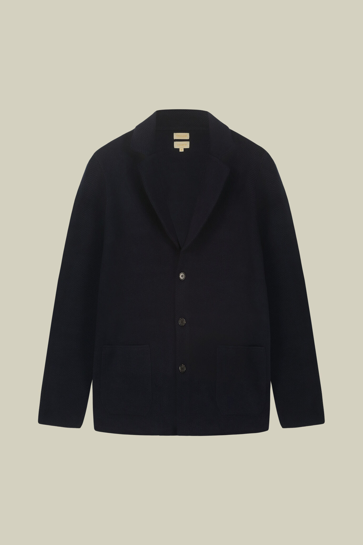 Herren-Strickjacke mit Wabenmuster aus 100% Baumwolle regul&auml;re Passform