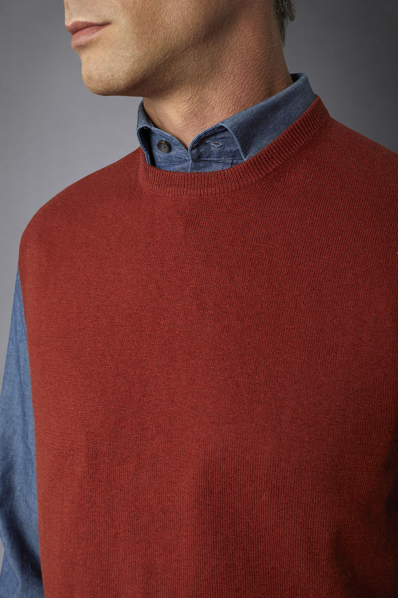 Gilet uomo girocollo lana e cotone image number 3