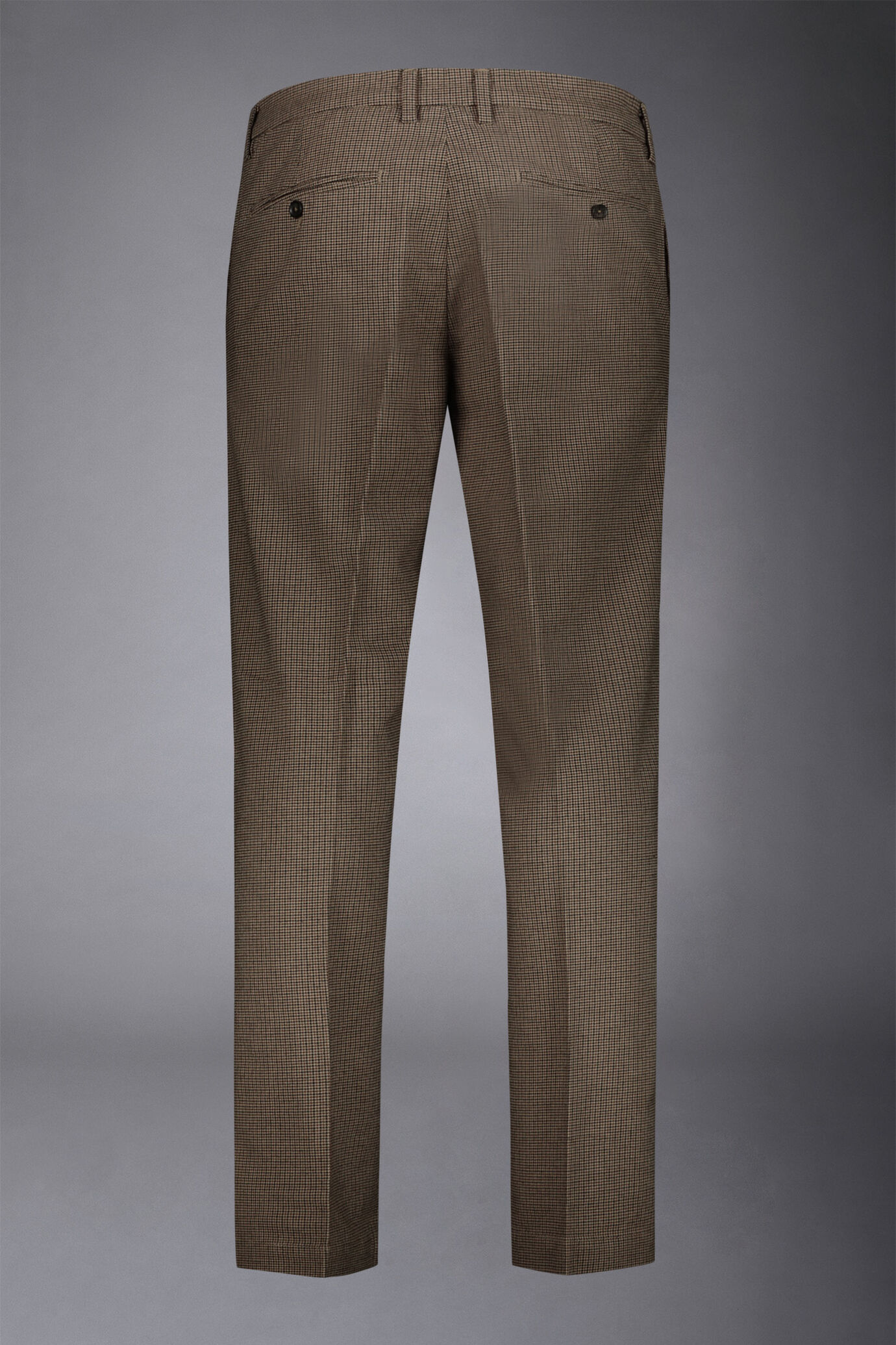 Pantalone chino uomo tessuto in cotone mano lana pied de poule regular fit image number 5