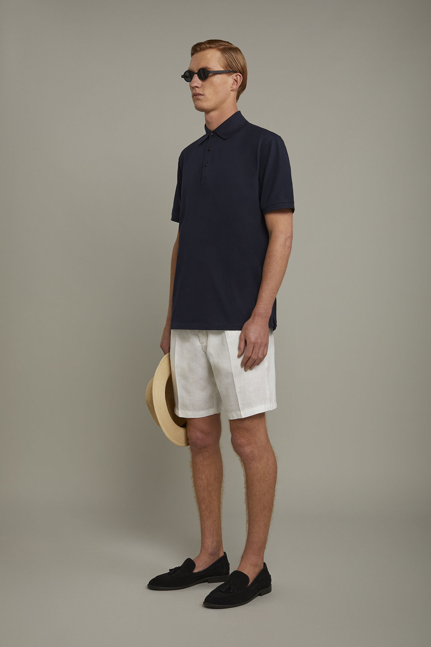 Kurzärmeliges Herren-Poloshirt aus 100 % Baumwolle in normaler Passform image number 1