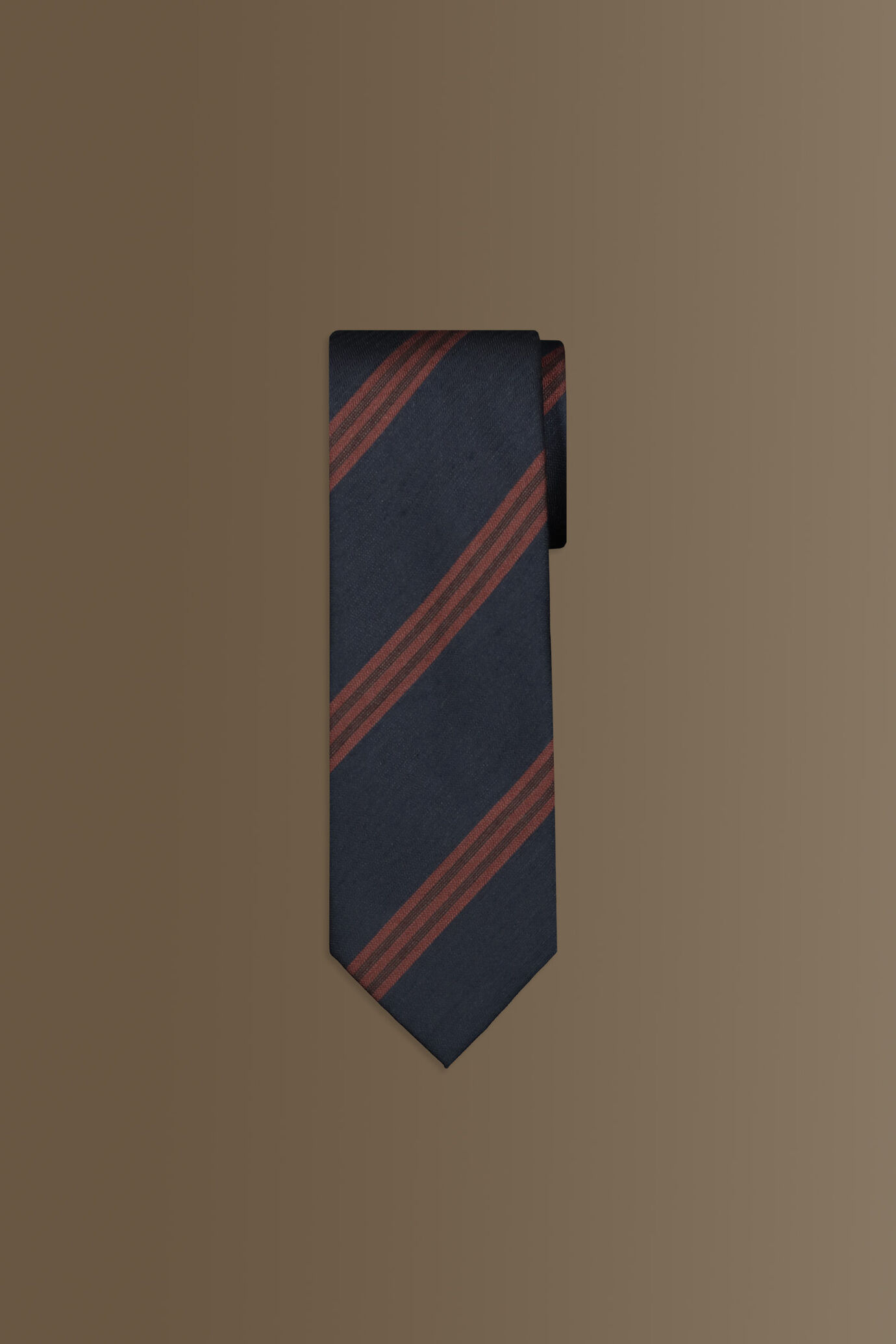 Cravatta uomo blue regimental con tessuto effetto lana image number 0