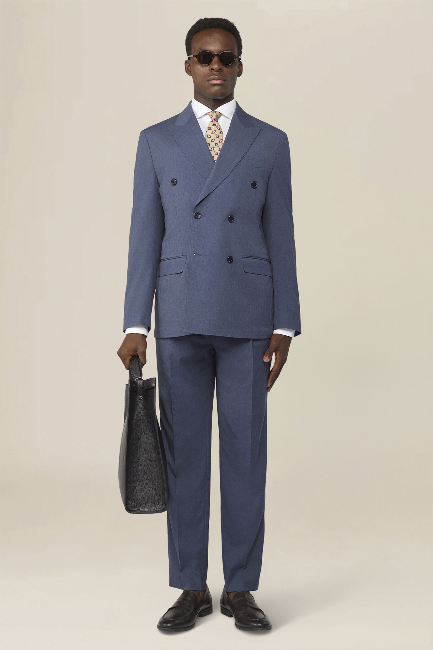 Abito uomo doppiopetto Bi-Stretch no stiro regular fit