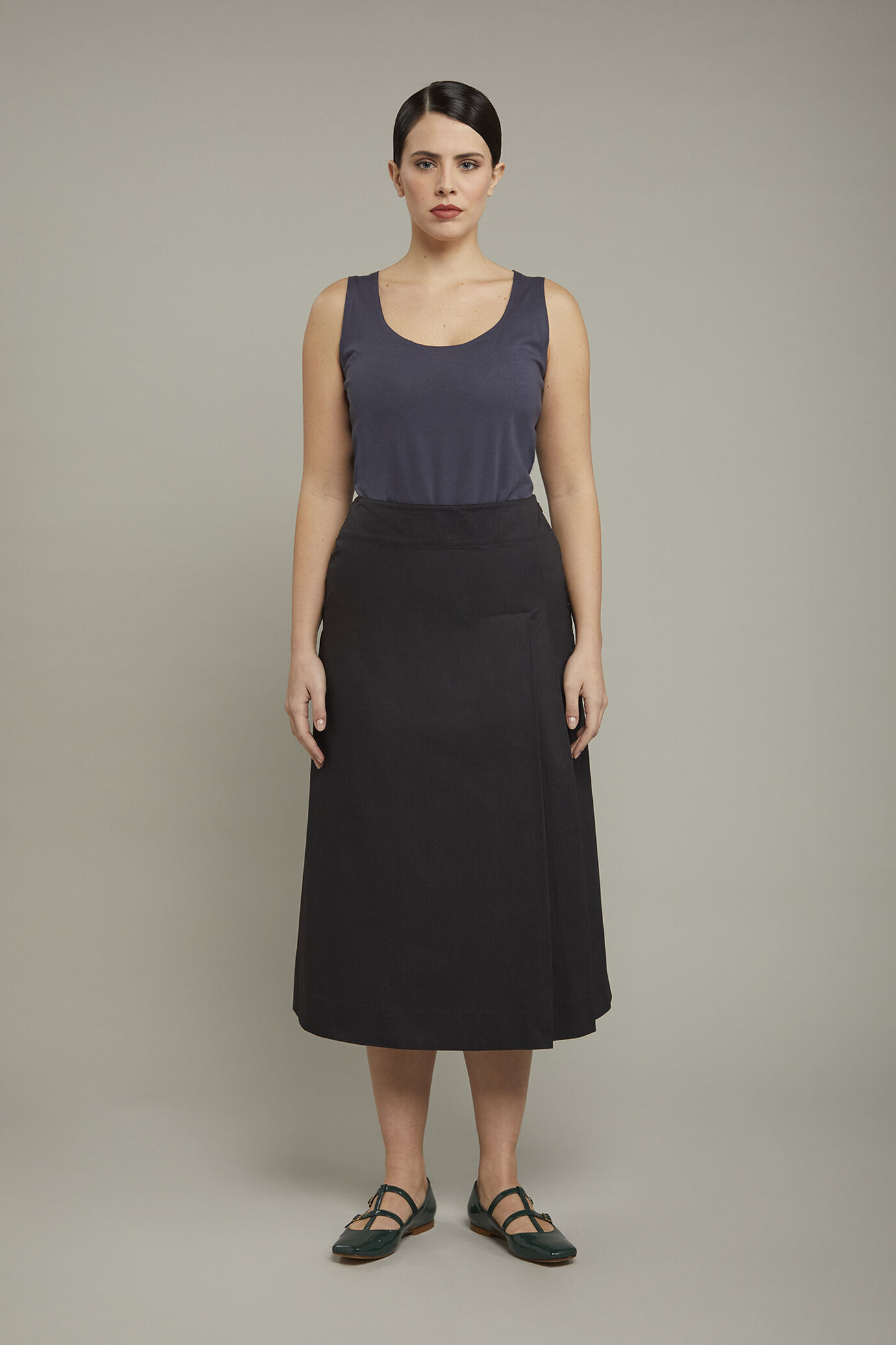 Gonna midi donna 100% cotone regular fit image number 2
